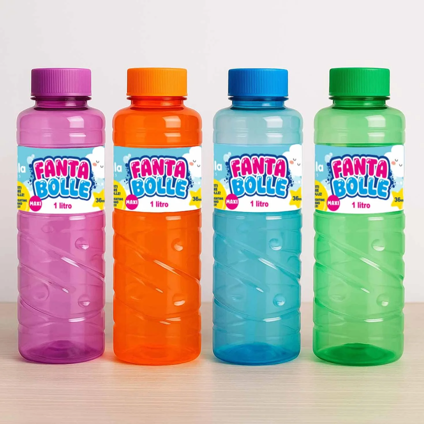 BEPER Burbujas 1 litro - Botella resellable con Varita de Burbujas - Líquido para máquinas de burbujas
