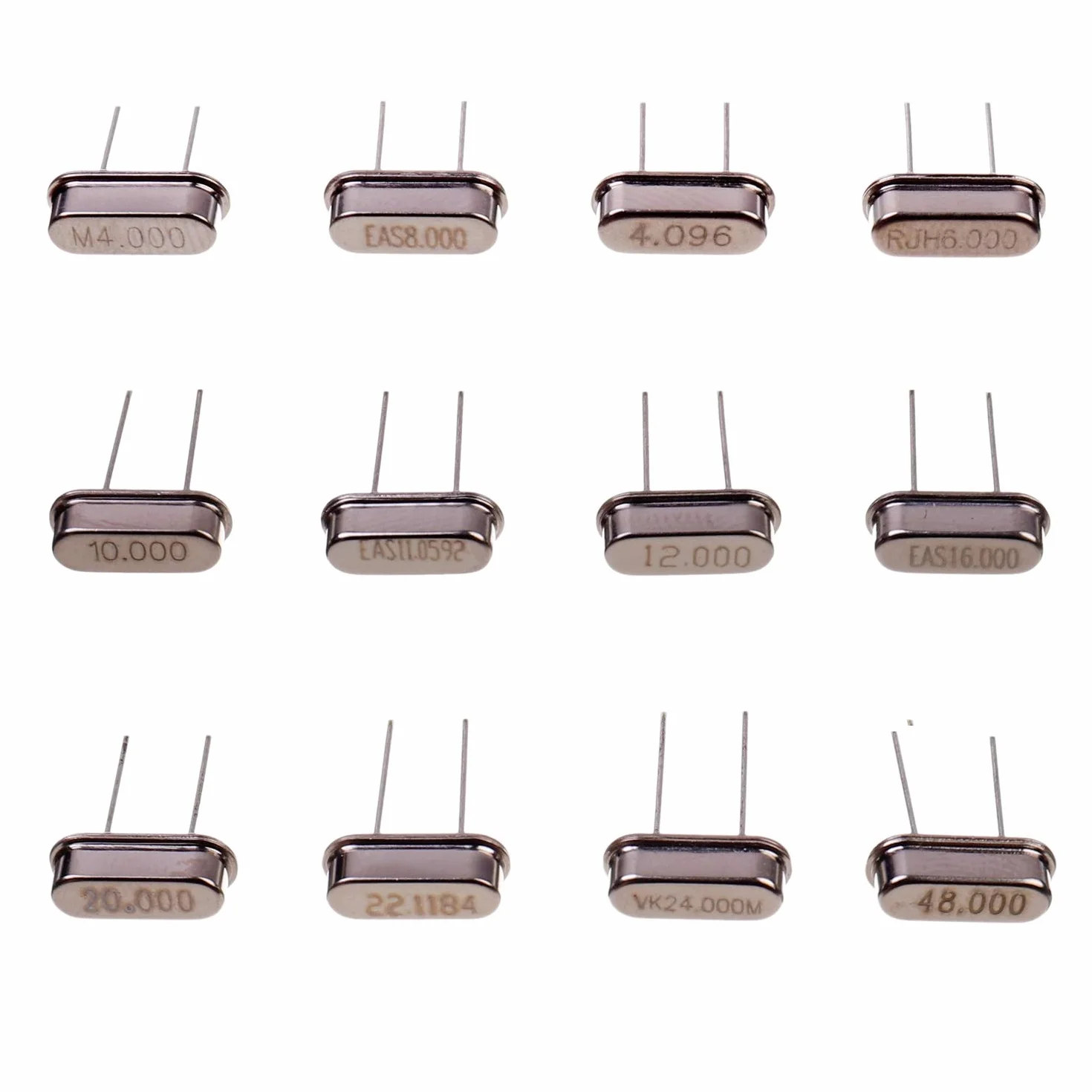 BOJACK 12 Valores 60 piezas Oscilador de cristal de cuarzo 4-48 MHz Kit de surtido de resonadores