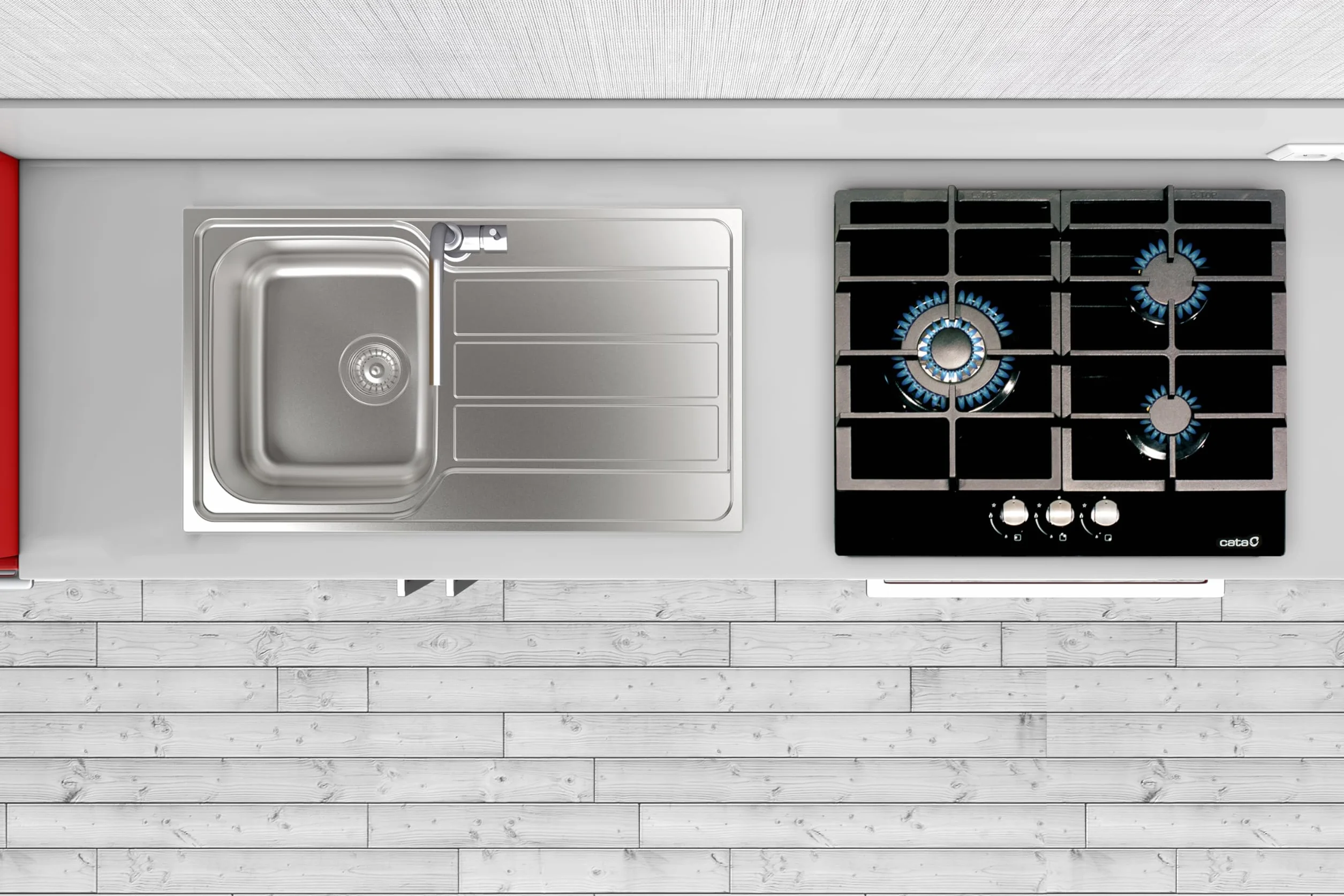 Cata LCI 6021 BK Encimera de Gas Natural 3 Quemadores Encendido Eléctrico 58 cm Negro