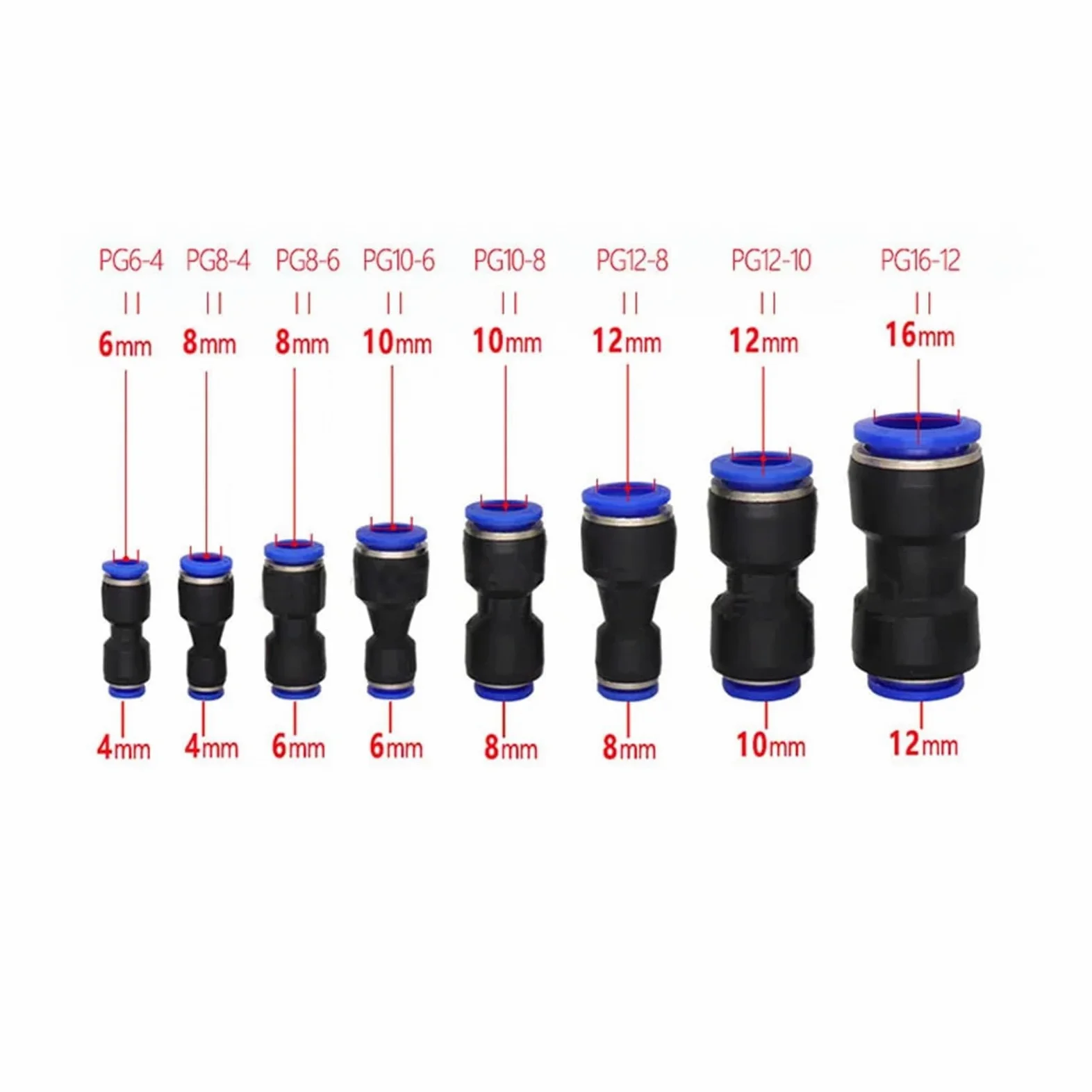 100 Uds 50 Uds PG 4-6mm 6-8mm 6-10mm conectores rápidos de plástico(14mm-16mm(50pcs))