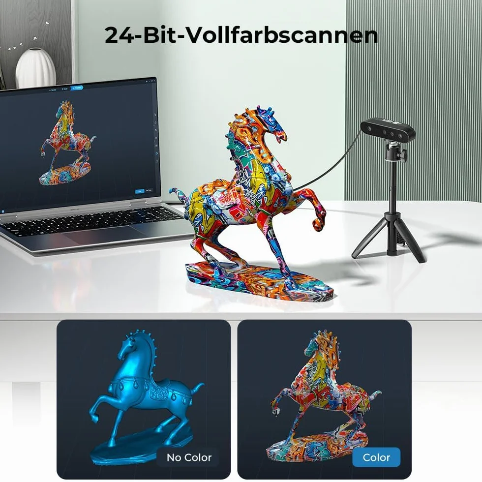 Creality Ferret SE Escáner 3D CR-Scan para impresión 3D Upgrade Handscanner 30 FPS Velocidad de escaneo 0.1 mm Precisión ASIC Chipset Dual Mode Full Color para PC Win 10/11