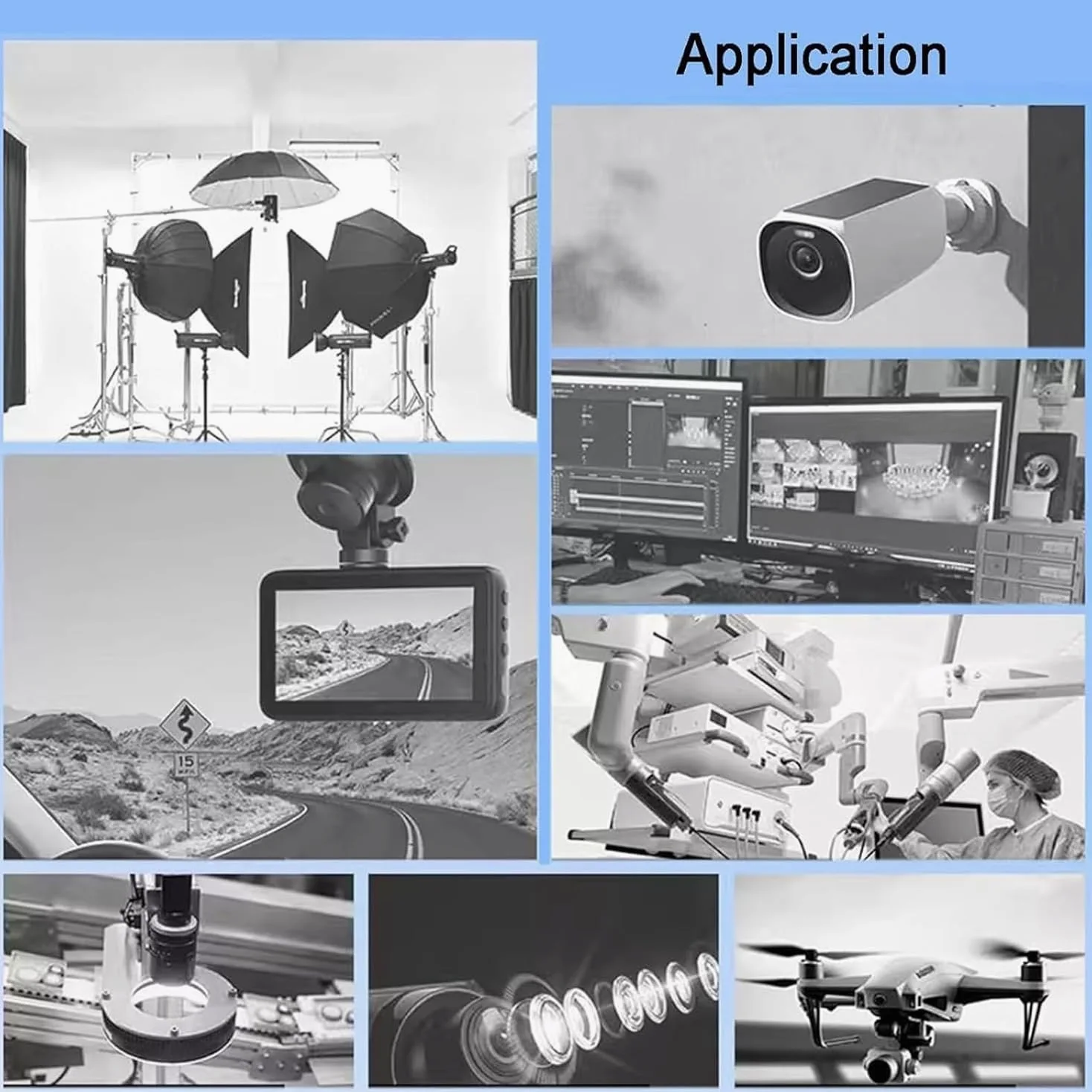 Tabla de prueba de resolución de microscopio óptico para calibración científica e industrial