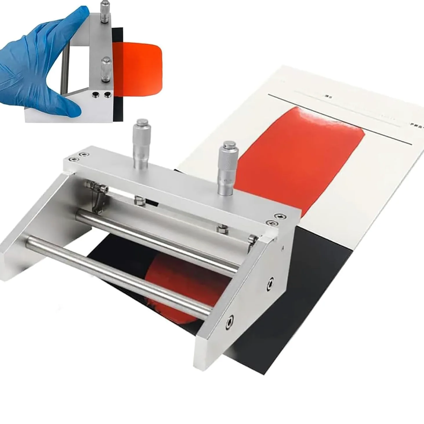 Aplicador de película micrométrica ajustable, herramienta de revestimiento de laboratorio de película húmeda de 0 a 3500 μm, ajustador de revestimiento preciso de 50 mm