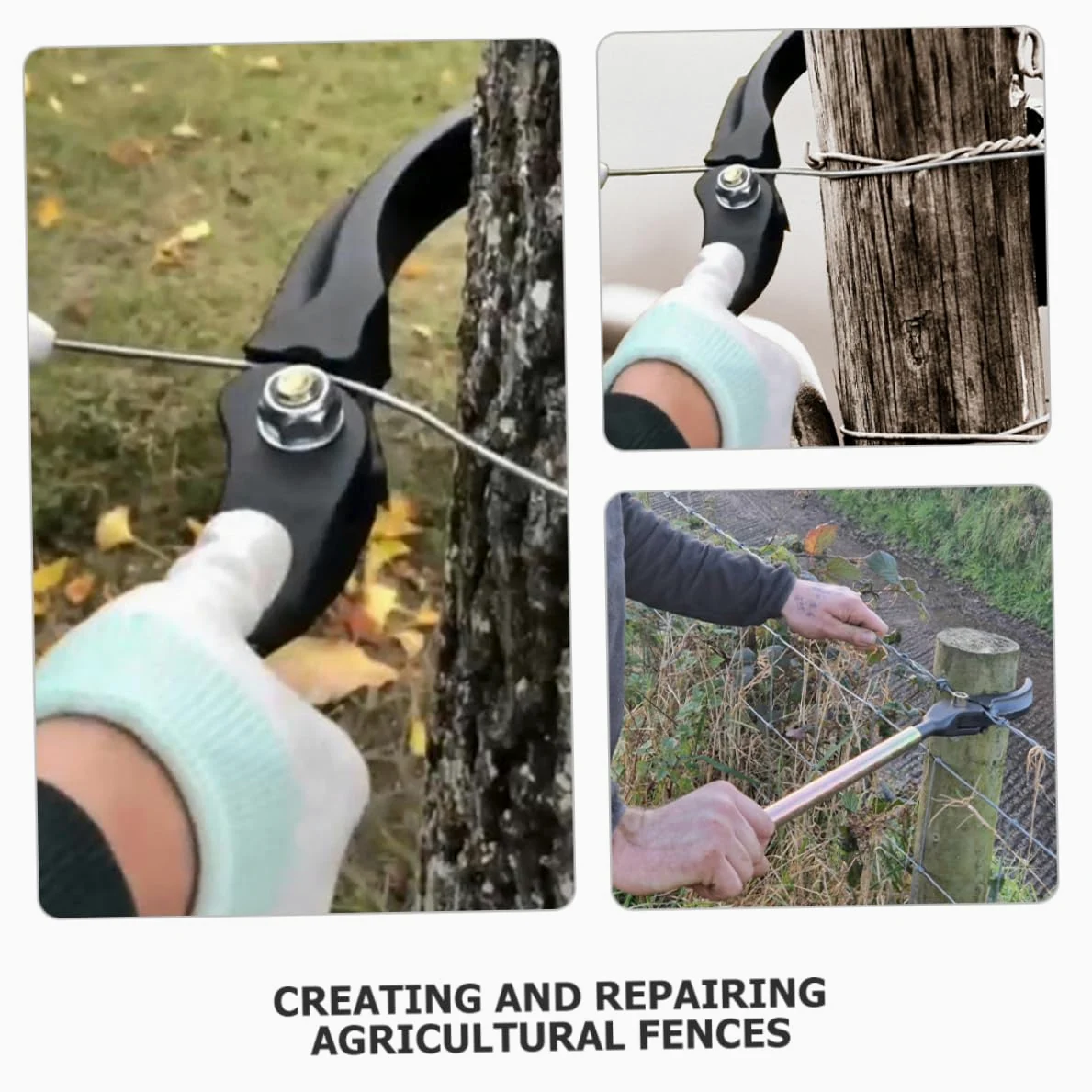 Herramienta tensora de alambre para valla de alambre de púas, fácil de usar, tensor y tensor para vallas de jardín, extractor de alambre de acero para una instalación y ajuste cómodos