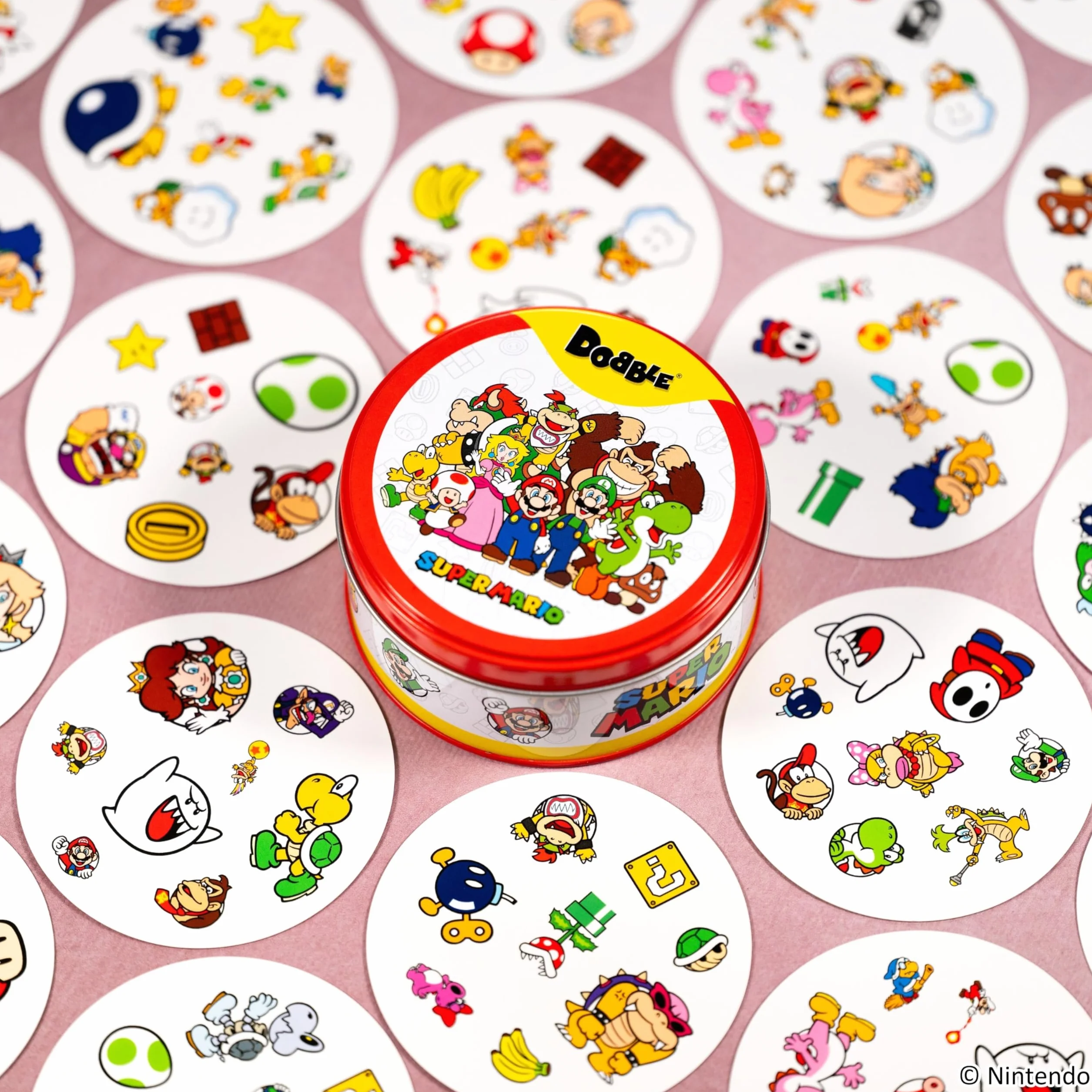 Asmodee Dobble Super Mario Juego de Cartas Observación Velocidad Mesa 2-8 Jugadores 6+