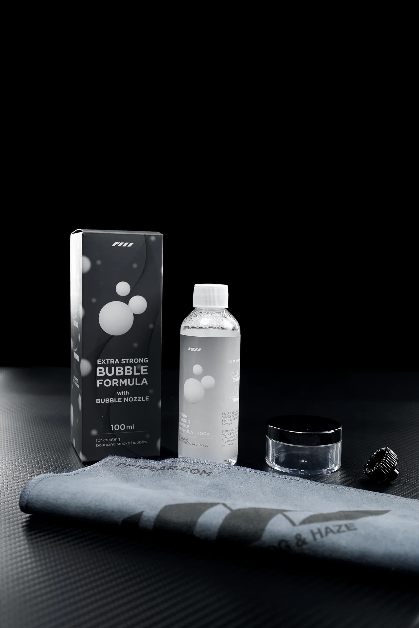 PMI SmokeNINJA PRO Kit de boquilla de burbujas, solución 100 ml, plato, paño de limpieza