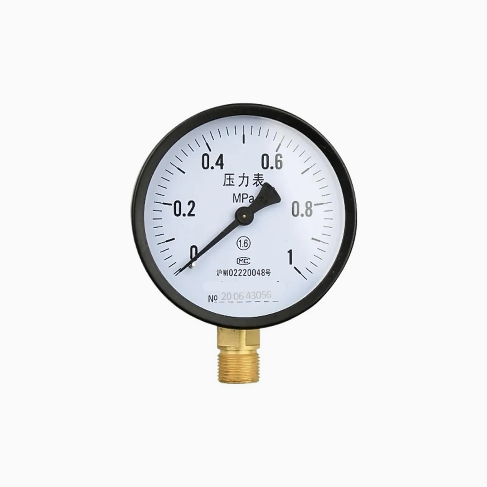 Manómetro de presión de agua/aire/vacío con dial de 100 mm Manómetro universal de agua a gas con rosca métrica M20*1,5 Unidad Manómetro Mpa(Only Gauge,0-2.5Mpa)
