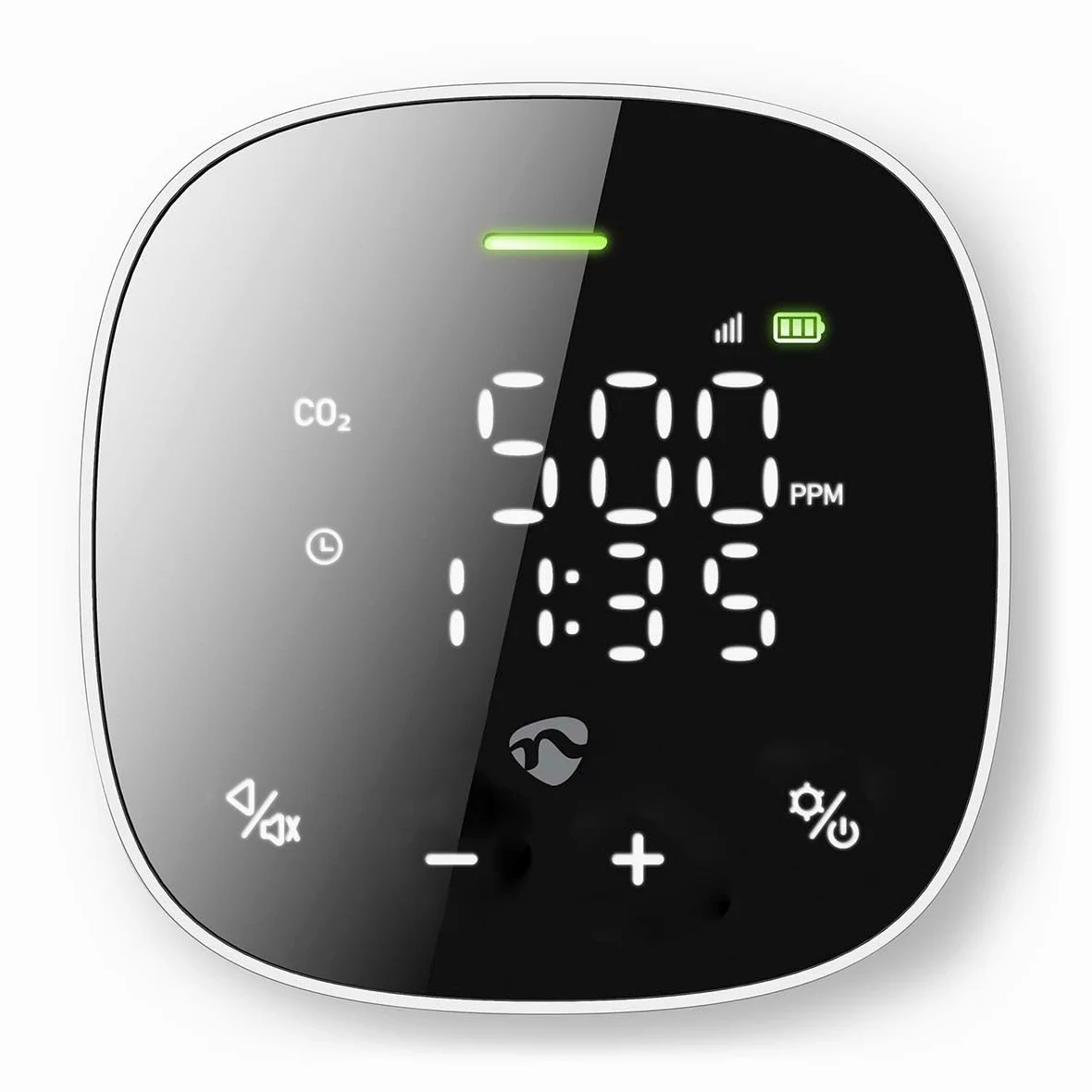 SmartLife Monitor de calidad del aire – Wi-Fi – Incluye pantalla – Dióxido de carbono (CO2) / Humedad/Temperatura – Android/IOS – Negro/Blanco