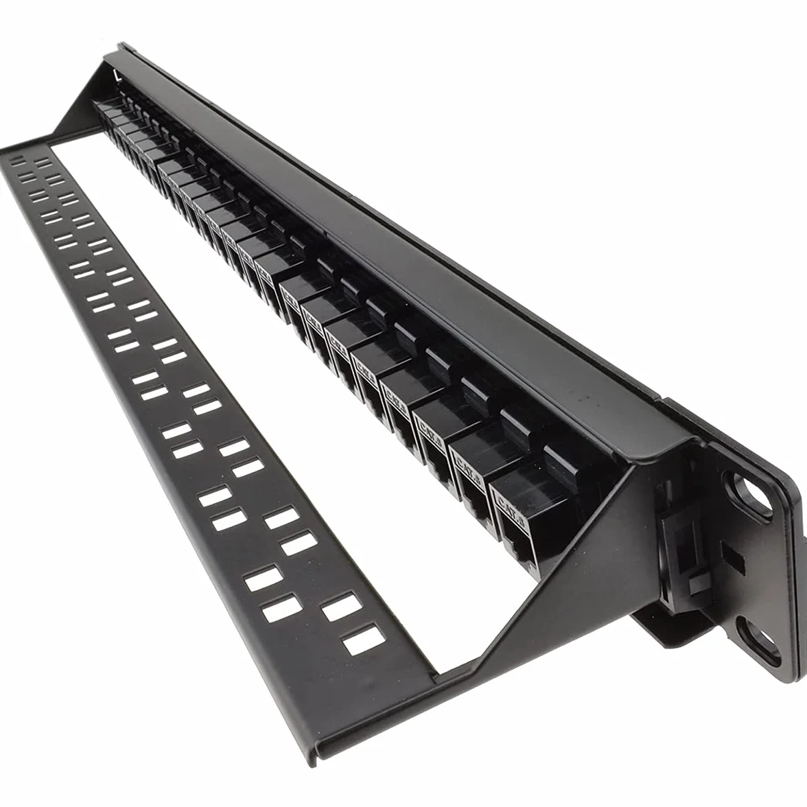 Panel de Conexión de Red 24 Puertos 1U Rack Cat6 Patch Panel RJ45 110