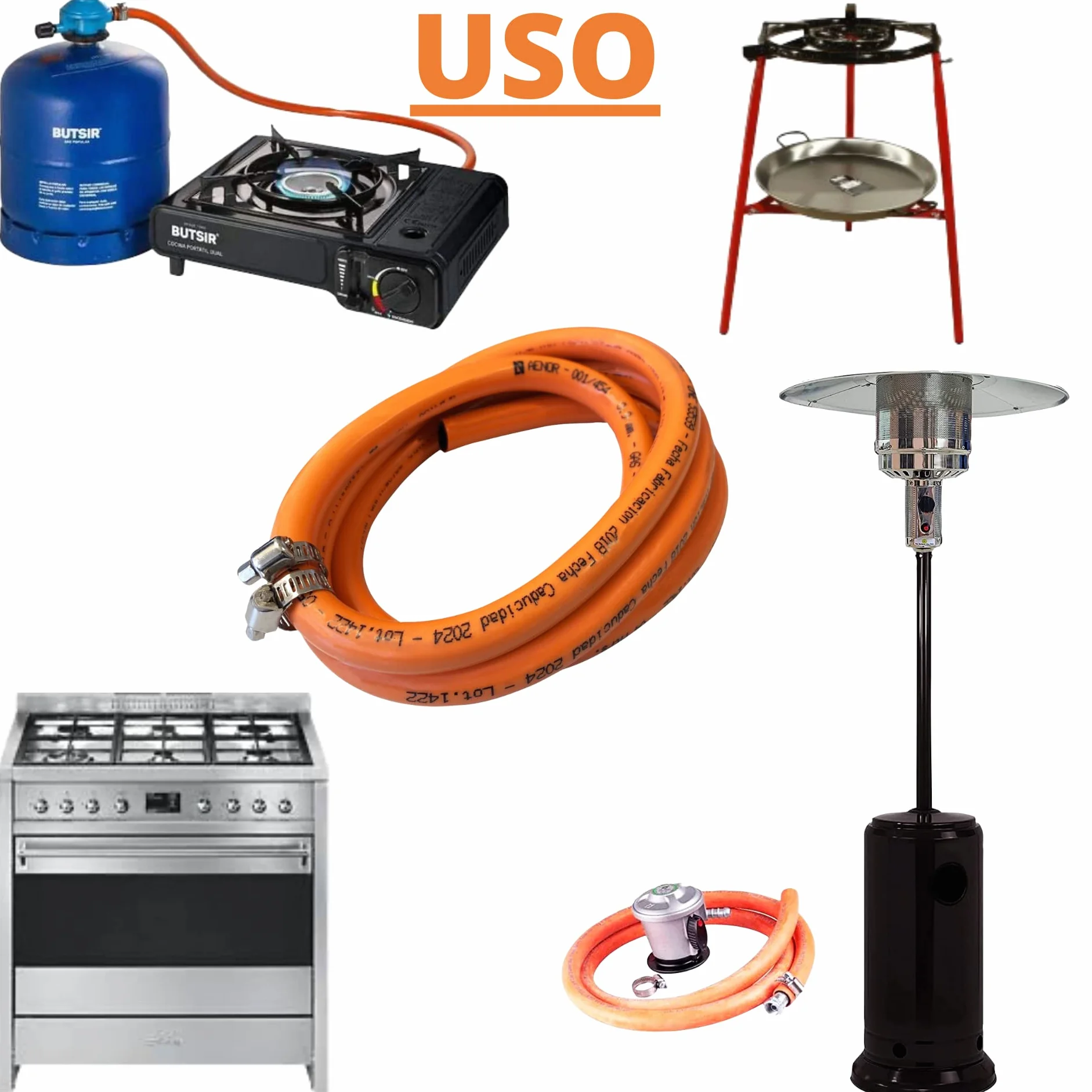 Homelux Kit Regulador Gas Domestico y Manguera con Abrazadera, 1.5 m
