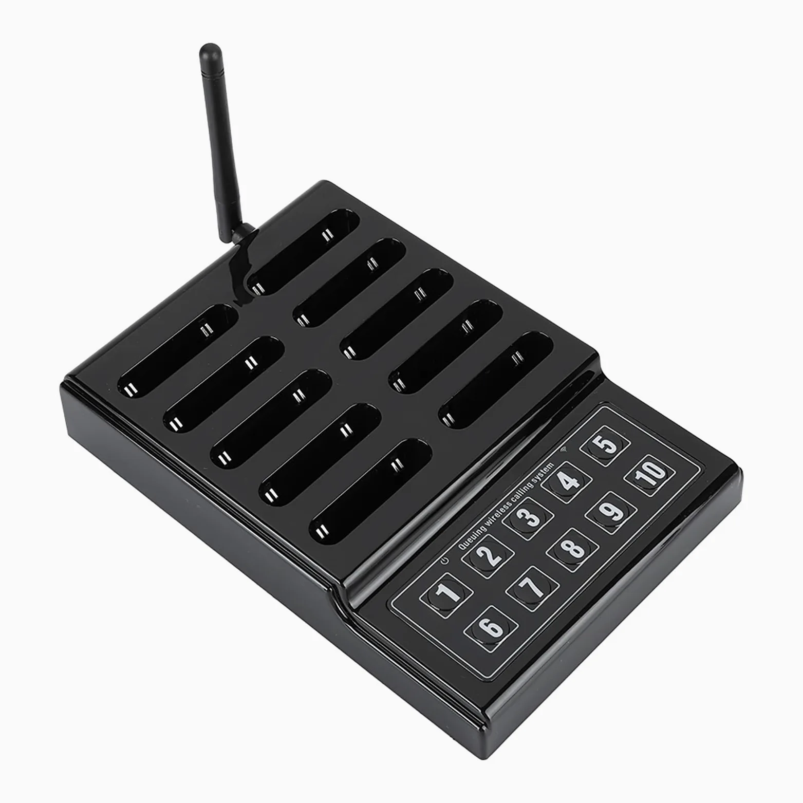 ASHATA de Llamadas Inalámbrico con 1 Transmisor + 20 Localizadores Receptores, de Paginación para Huéspedes Portátil,Call Restaurante Invitados Espera(Negro) (1)