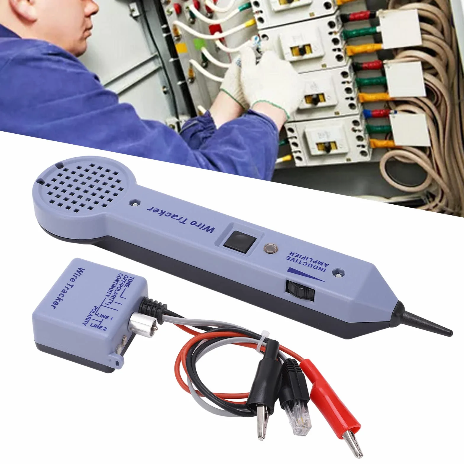 Kit de Probador de Rastreo de Cables de Red de Alta Precisión Amplificador de Inducción Ajustable de Audio Detector de Tóner de Cables para Reparación de Cables y Alambres