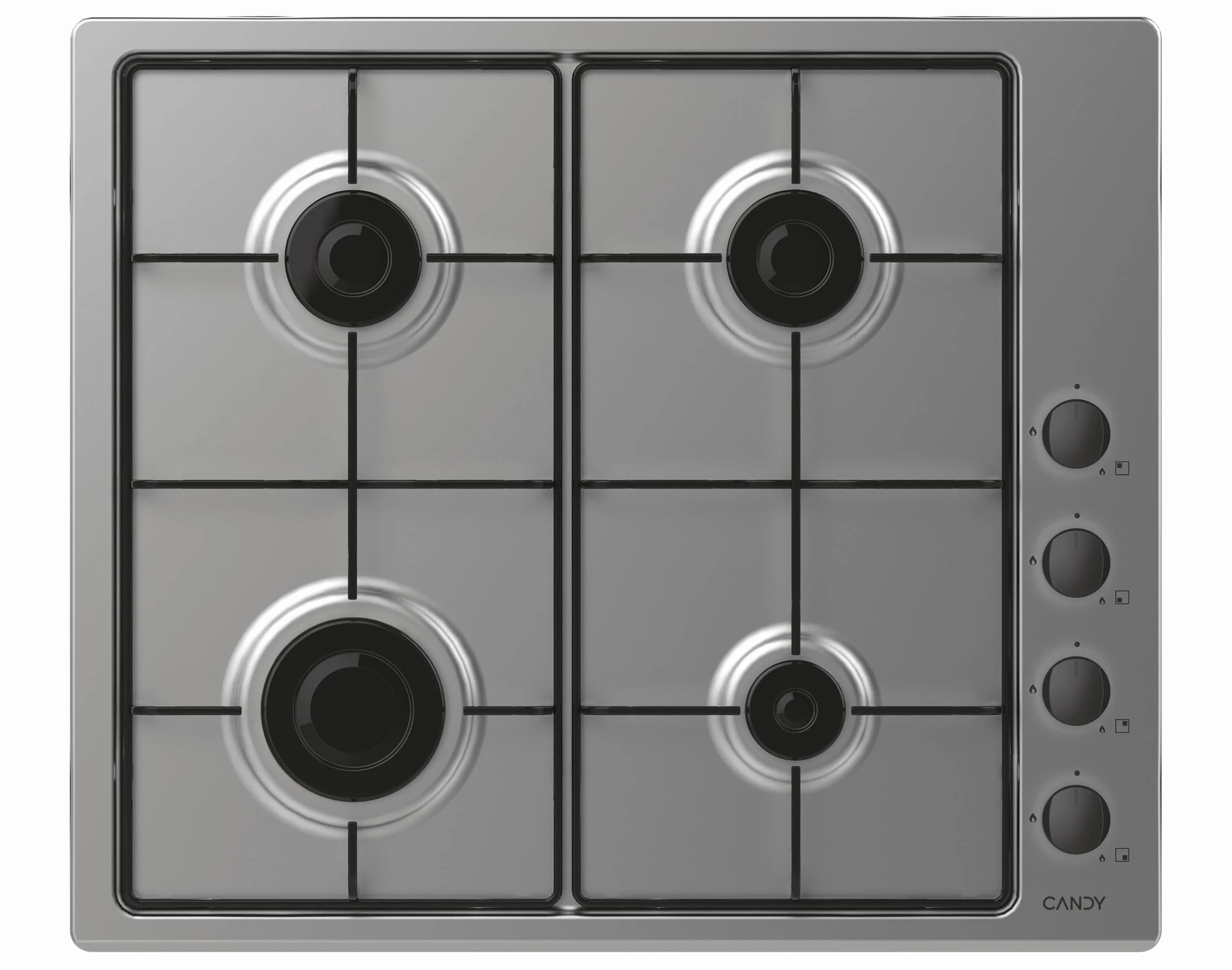 Candy Idea CHW6LBX/4U2 Placa de Gas 4 Fuegos 60CM 7,2KW Inox