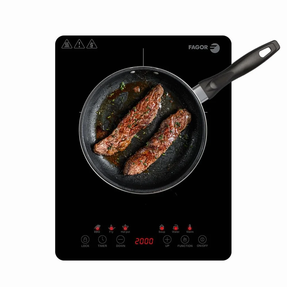 FAGOR Lexie Placa de Inducción Portátil 2000W Ultra Slim con Pantalla Táctil