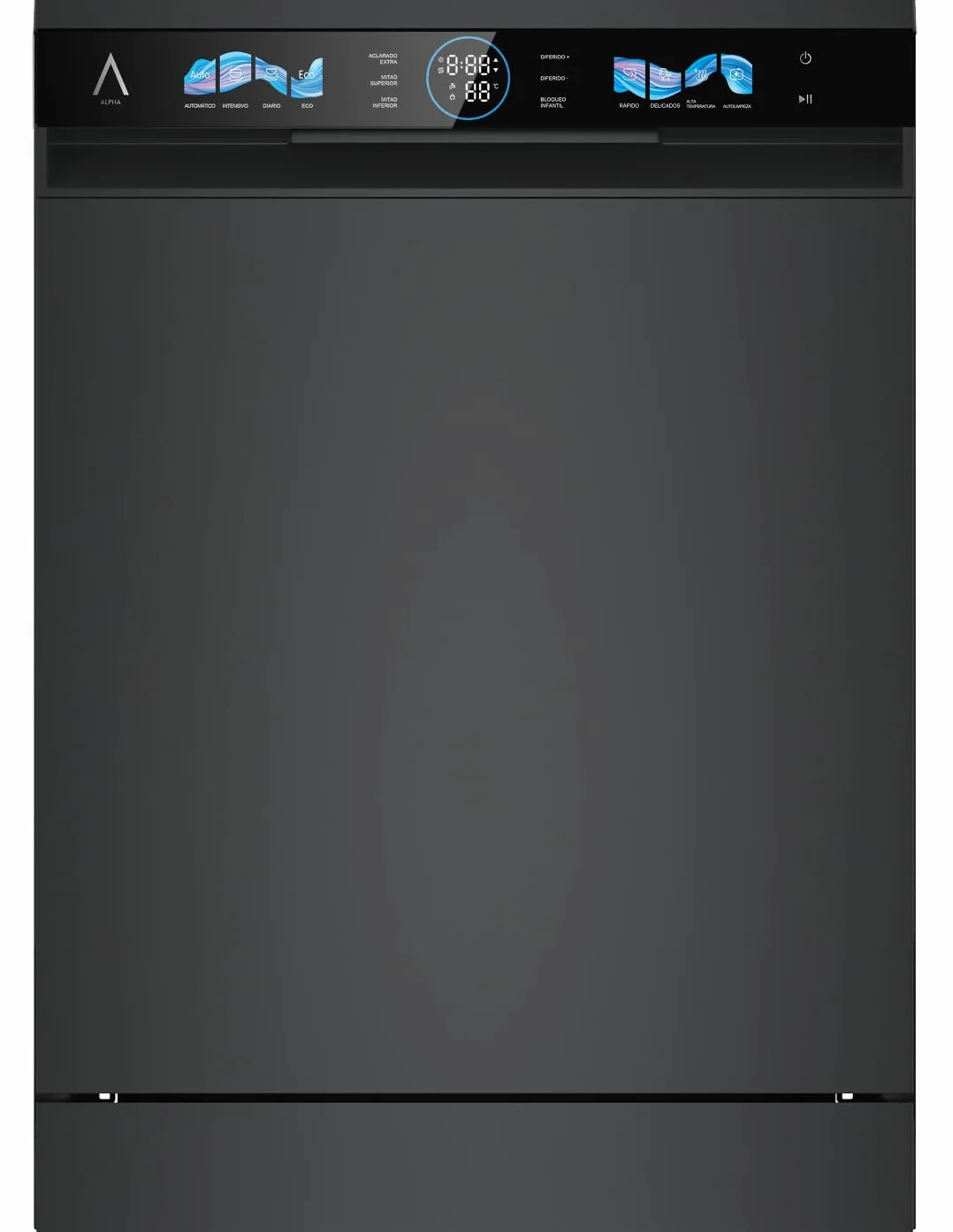 ALPHA Lavavajillas POSEIDON ELITE PRO Auto Door Open DualZone 14ser Negro
