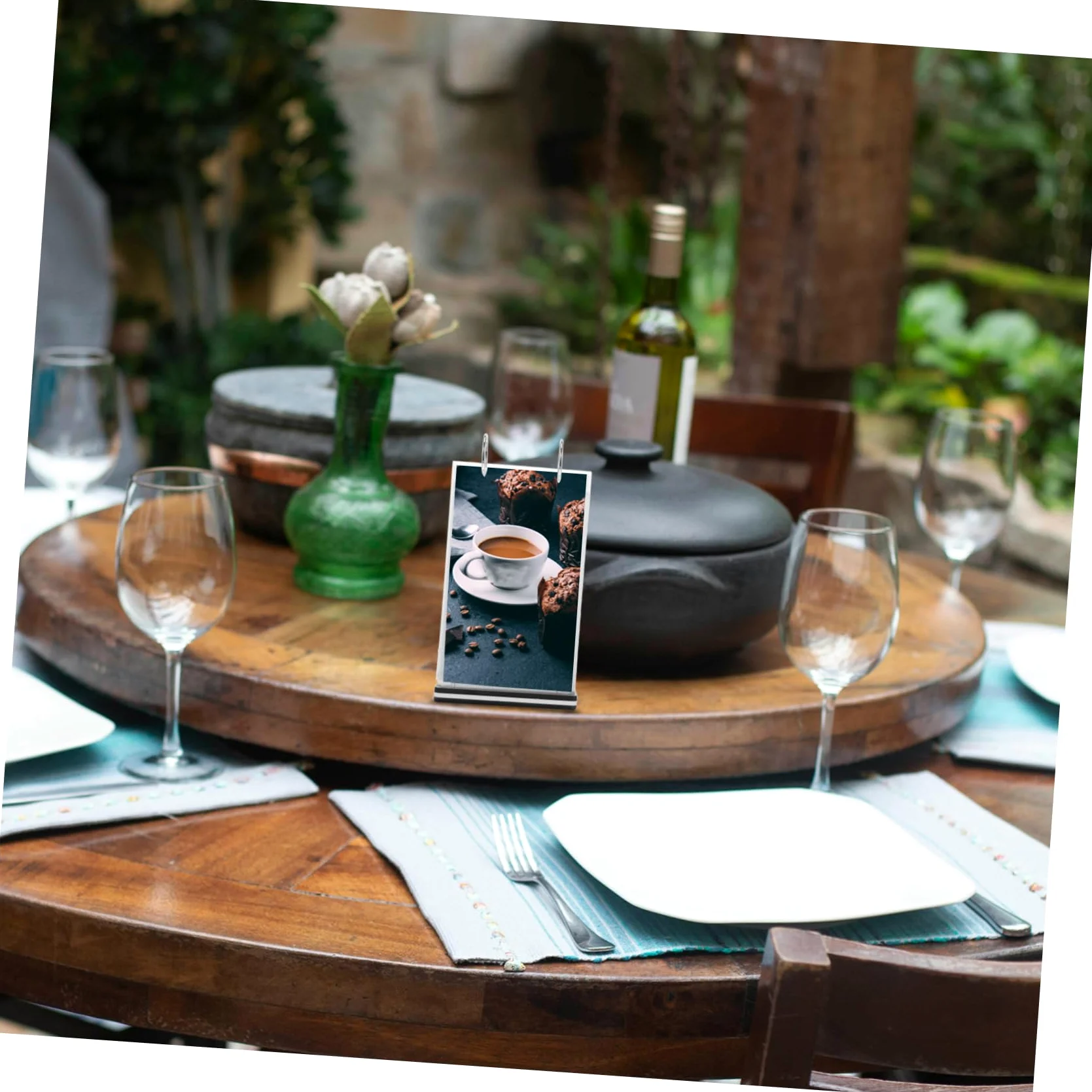 5piezas Soporte De Menú De Escritorio Transparente Para Restaurantes Exhibidores Estables Para Carteles Porta Menús Ligero y Fácil De Usar Para Tiendas y Eventos