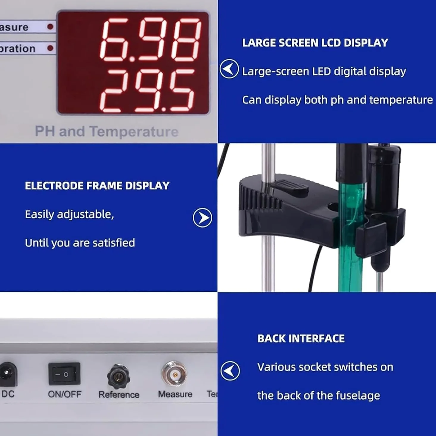 Medidor Digital De Ph Y Temperatura De Sobremesa, Medidor De Ph De Laboratorio, Autocalibración De 2 Puntos Y Compensación Automática De Temperatura, Precisión De ±0,01 Ph