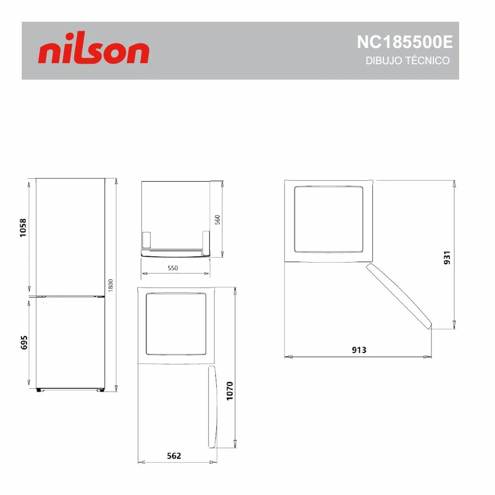 Nilson Frigorífico Combi 2 Puertas Blanco 262 L NC185500E Clase E