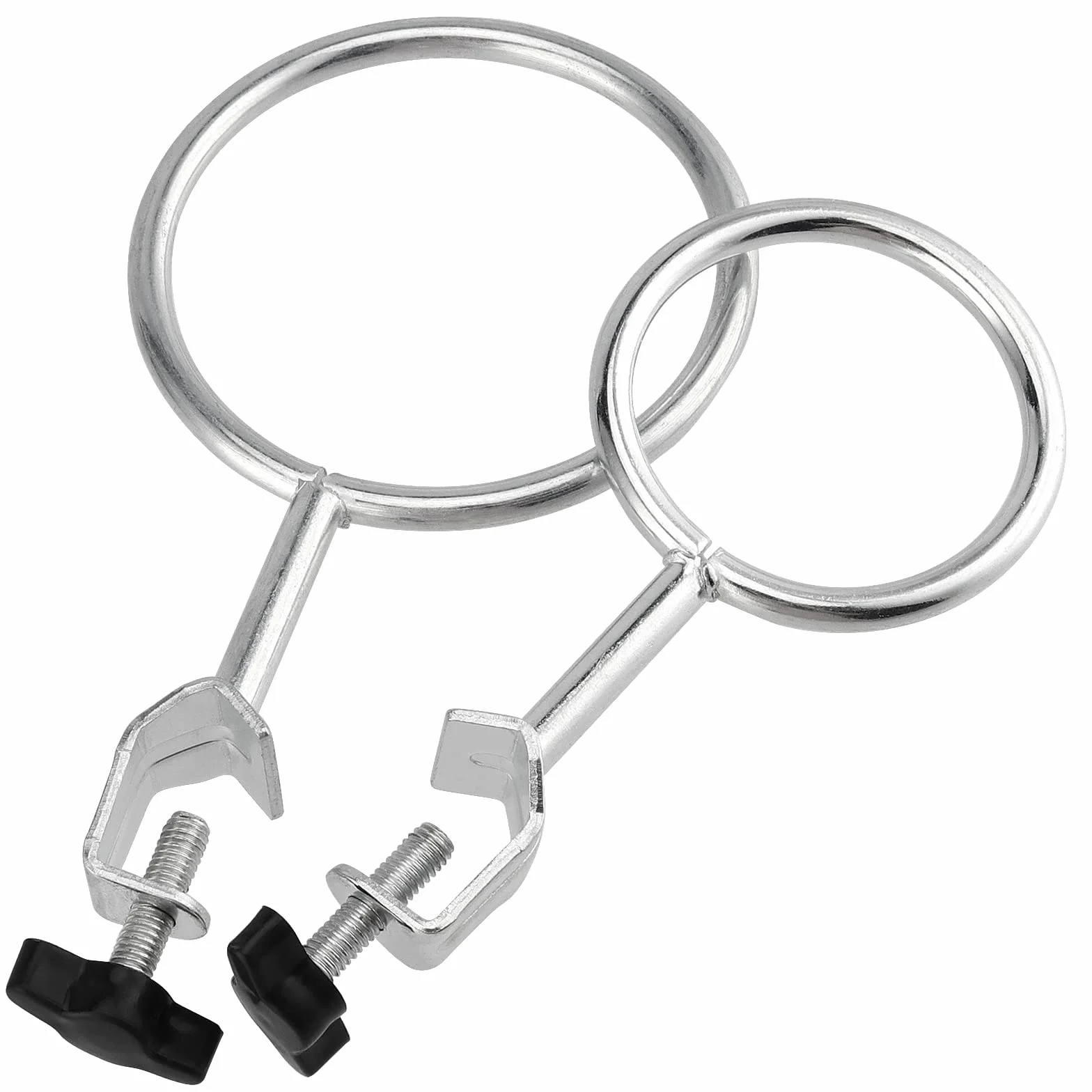 Juego de utensilios de metal de grado de laboratorio, soportes con anillos de retórtica, abrazadera de matraz, abrazadera de bureta, longitud de varilla de 16 pulgadas, soporte de laboratorio y juego