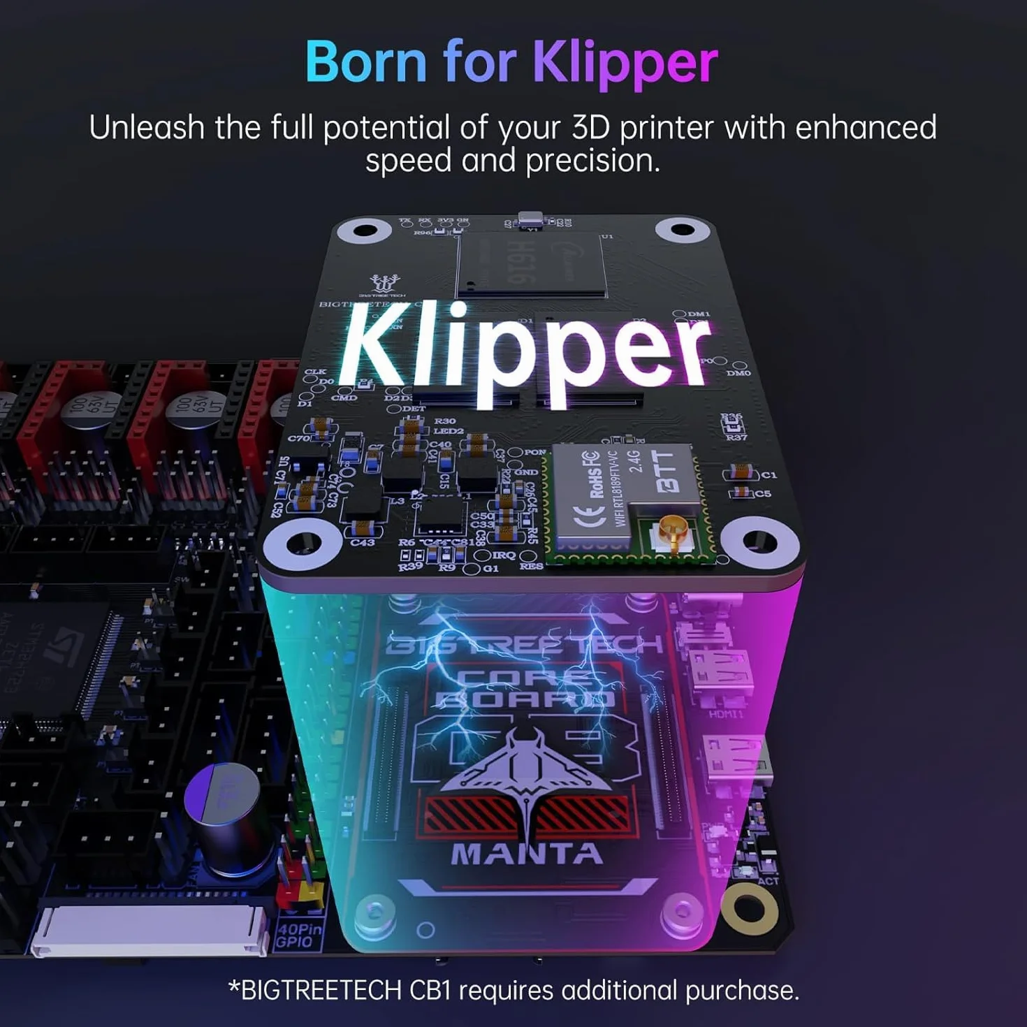 BIGTREETECH Manta M8P V2.0 Integrated Control Board 32Bit Running Klipper with CB1, High Speed 3D Printer Motherboard, Compatible TMC5160T Plus,TMC5160,TMC2209,TMC2240 Stepper Driver (Without CB1)