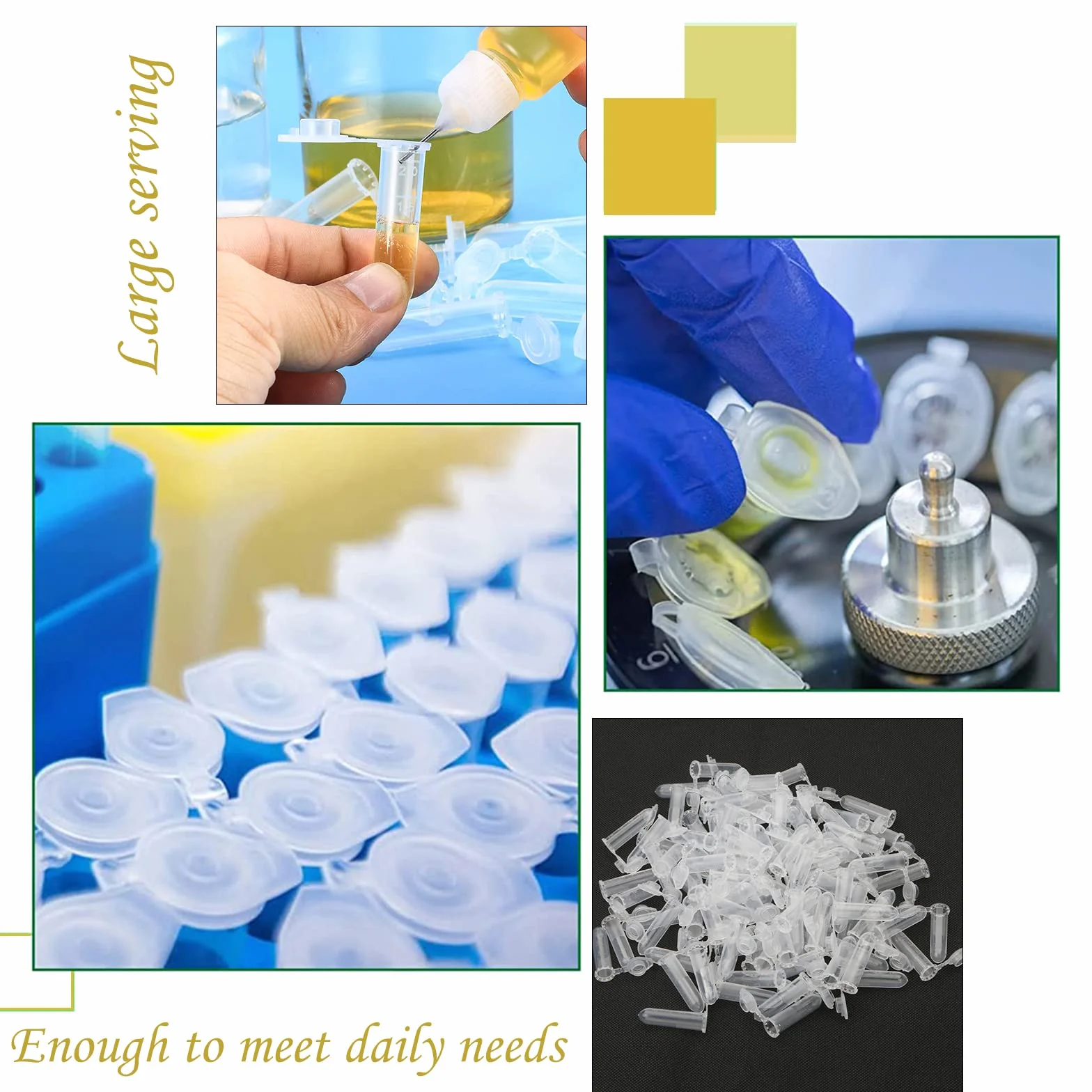 500 tubos de centrífuga 2 ml, recipiente de plástico transparente con tapa para muestras líquidas