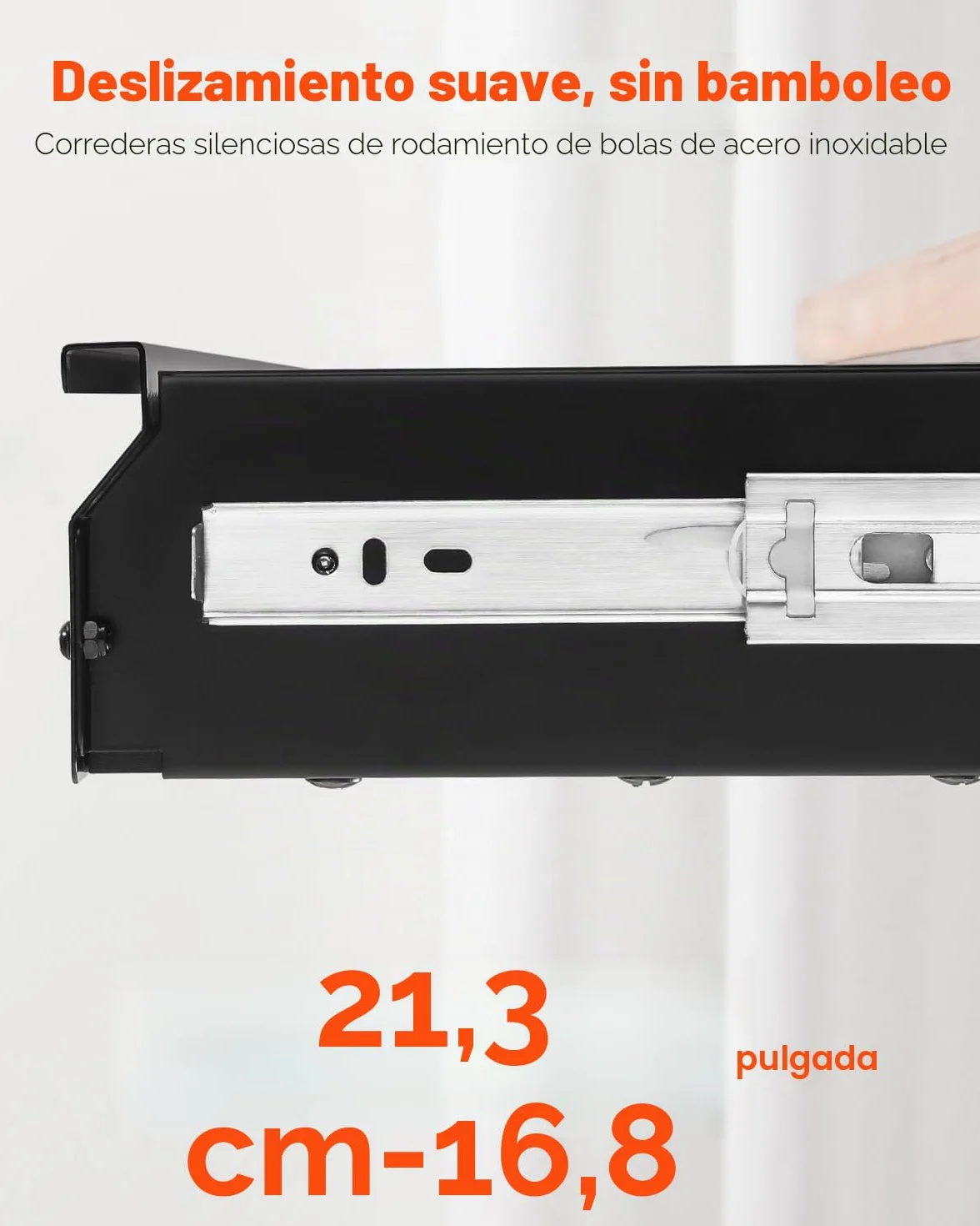 VEVOR Cajones Deslizables Debajo del Escritorio 84 cm Cajón Extraíble Montado Debajo de Mesa Organizador de Almacenamiento 840 x 240 x 107 mm