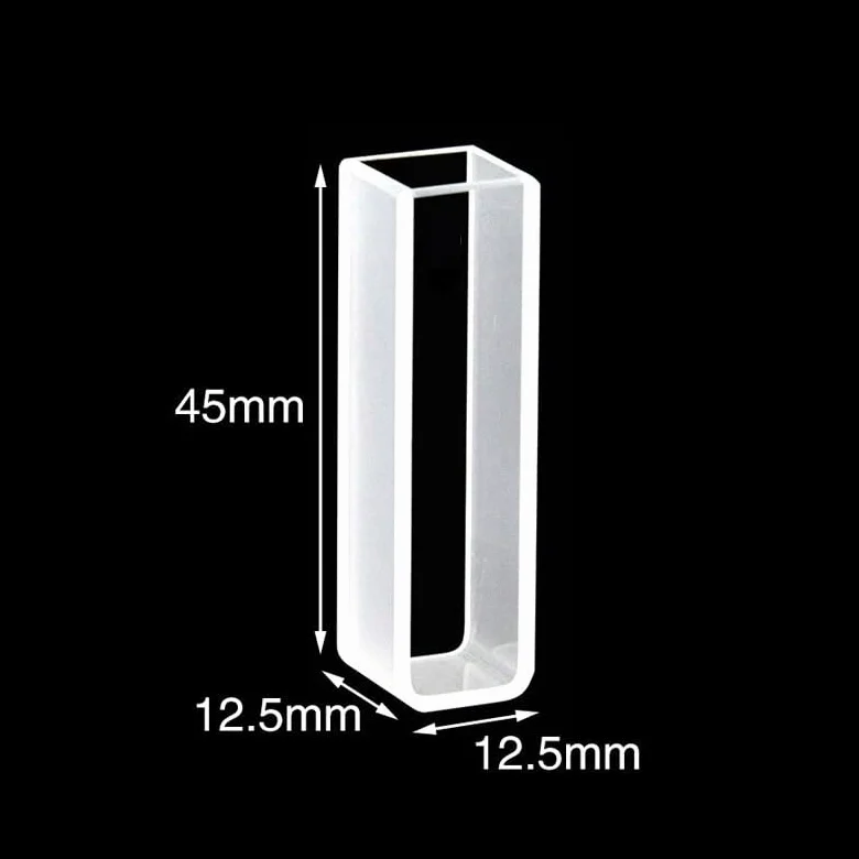 Genérico 2 Piezas Cuvette de Cuarzo, Cubeta para Espectrofotómetro, Paso de luz de 10 mm, transmisión de luz Superior al 83%, Resistente a ácidos y álcalis