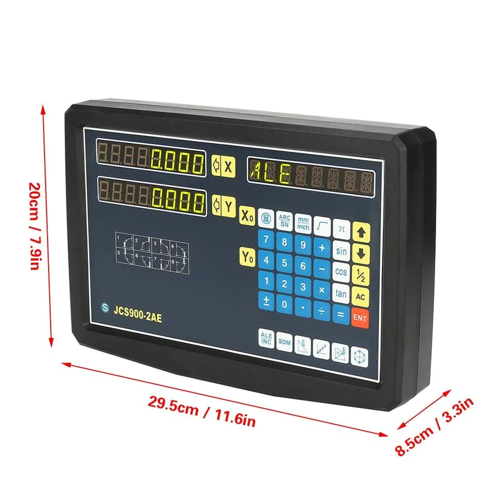 Lectura digital de 2 ejes DRO, EU 110-240V Accesorios de lectura digital de 2 ejes para fresadora de torno