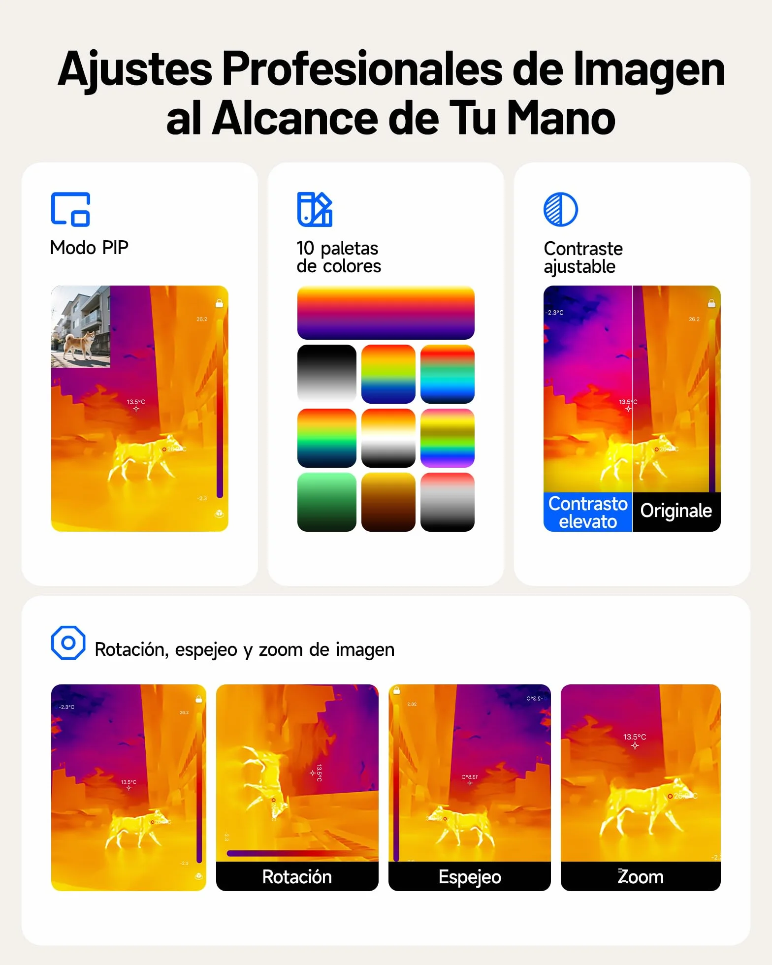 TOPDON TC002C Duo Cámara Térmica para Android e iPhone, 512x384 TISR Alta Resolución, Cámara Termográfica con USB-C, de -20℃ a 550℃, 0.1℃ Precisión, 25Hz, Captura de Fotos y Vídeos