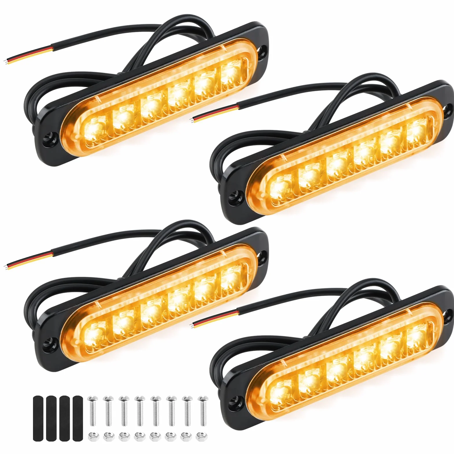 Luces Estroboscópicas LED 12V 24V IP65 Impermeable 4 Piezas para Coche Vehículo Camión