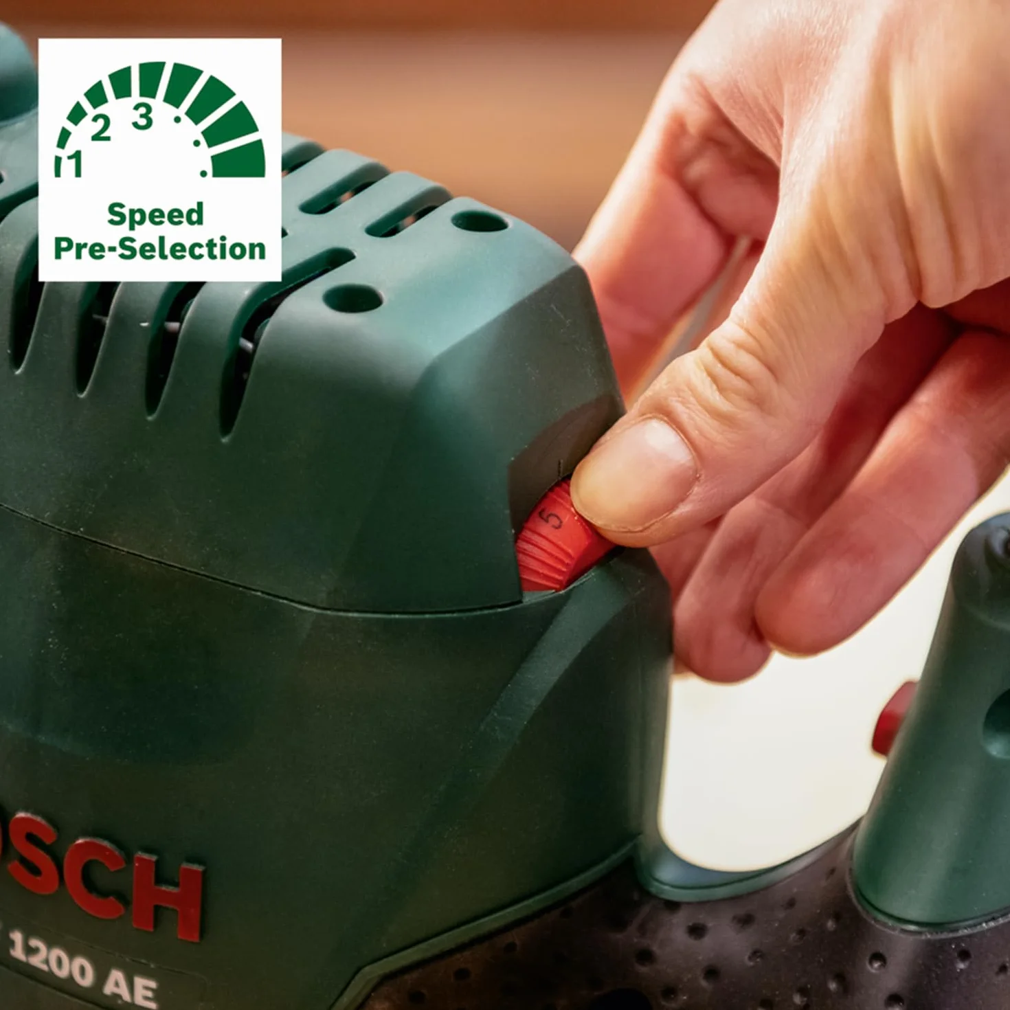 Bosch Fresadora de superficie POF 1200 AE (1200 vatios, en caja de cartón)