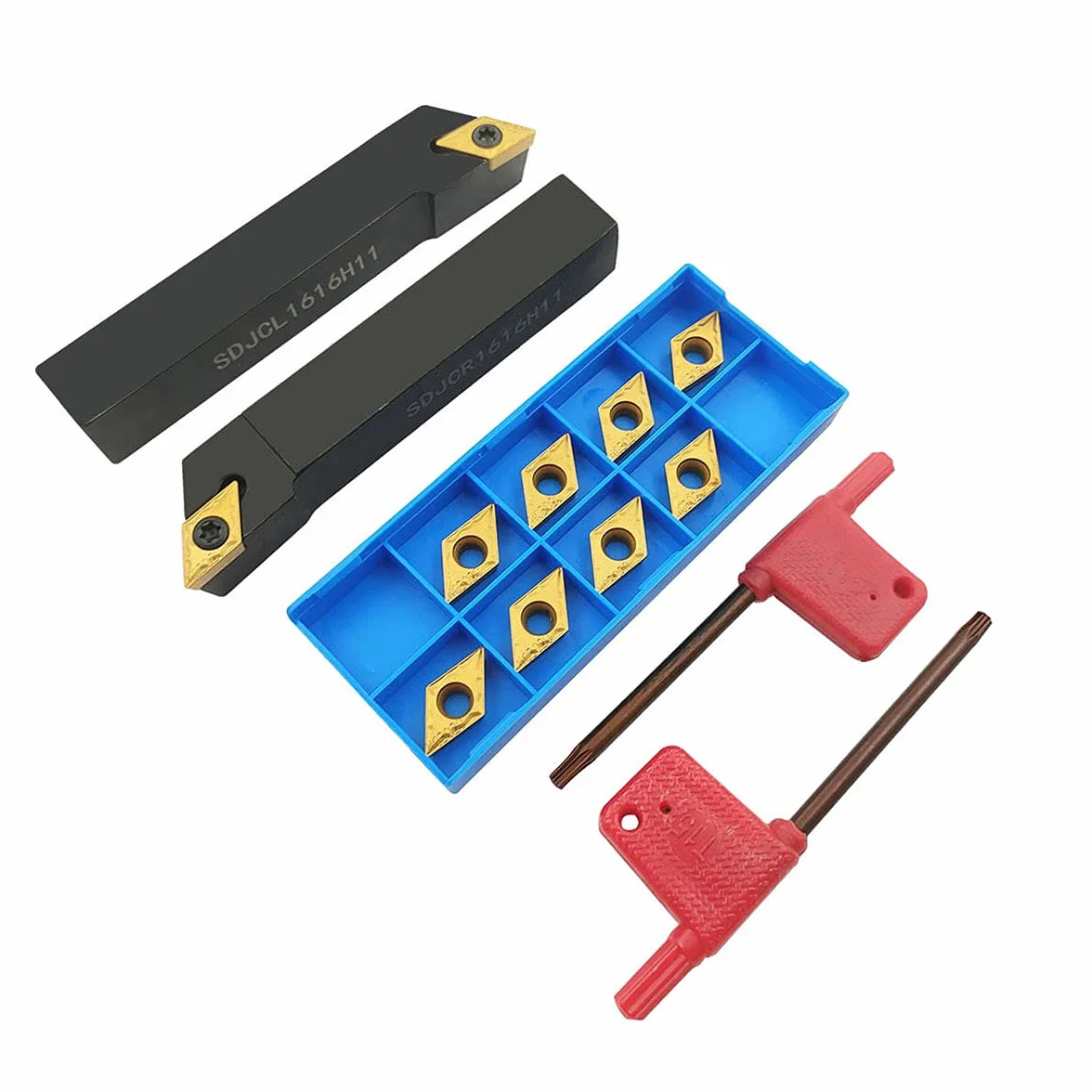 Barra de mandrinar SDJCR1616H11 SDJCL1616H11 torno externo titular herramienta torneado 10 piezas DCMT32.51 DCMT11T304-HMP NC3020 carburo inserción