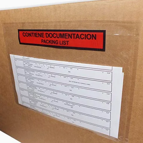 Sobres de envío transparentes porta-documentos, 1000 unidades, 225 x 158 mm, Sellado automático