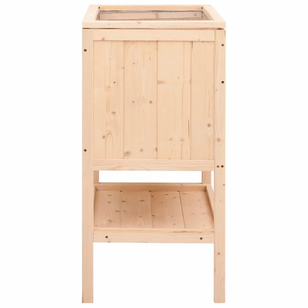Jaula hámster madera maciza abeto 55x40x80 cm con escalera de dos niveles, techo rejilla metálica abierta, frontal acrílico transparente, estante de almacenamiento, para hámster Gerbille