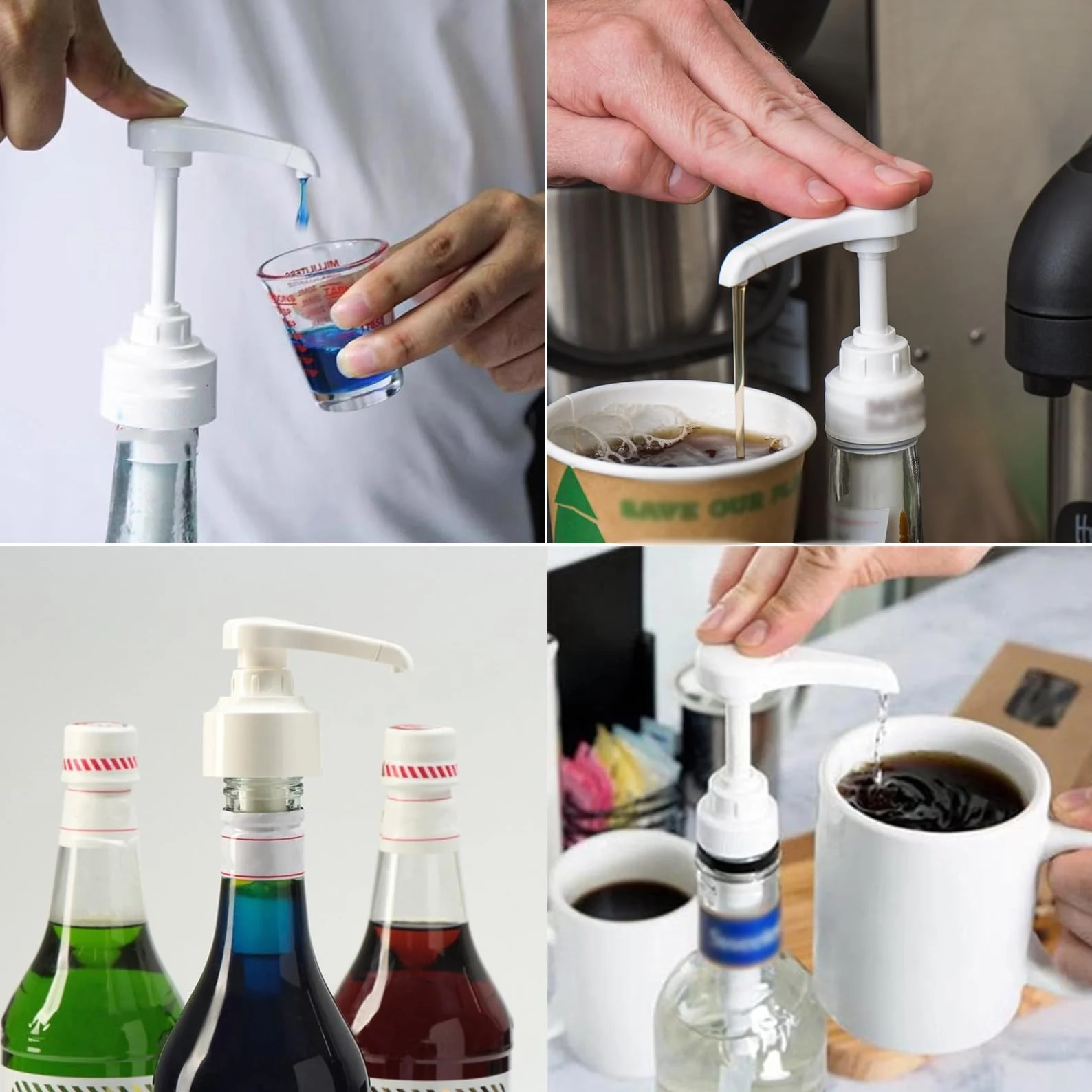 Monin Coffee Syrup Pump Dispensador Bomba Dosificadora 10 ml 700 ml Accesorio