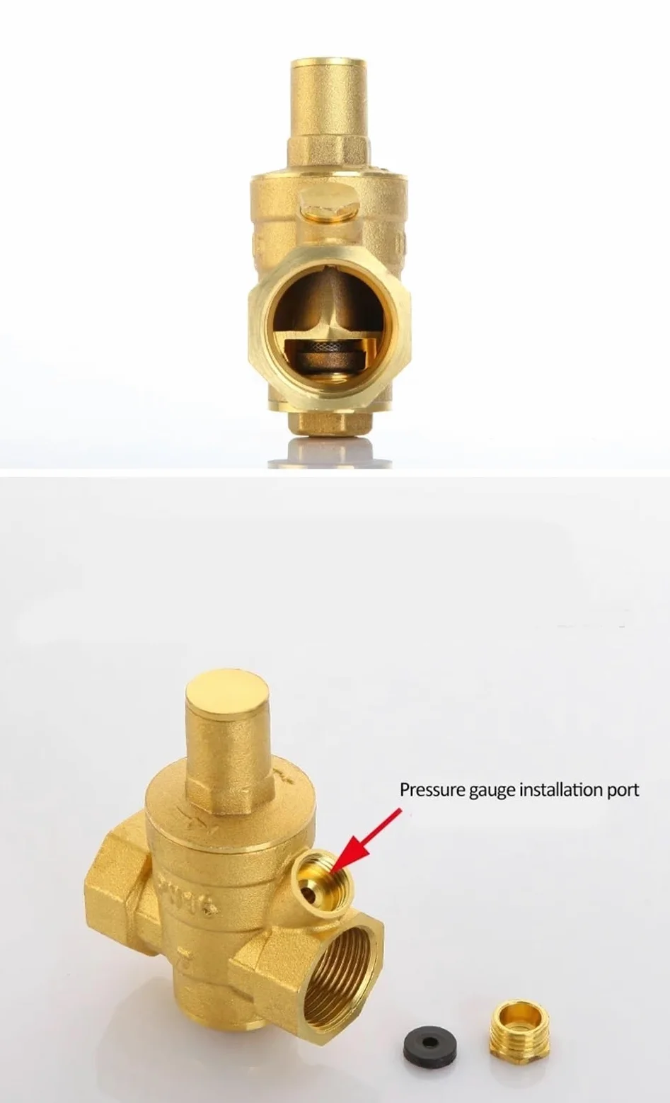 Válvula reguladora de presión de Agua de latón, Válvula Reductora de presión de Agua de latón de 2-1/2 ", regulador DN65, válvula de Alivio Ajustable, válvula Reductora de Agua