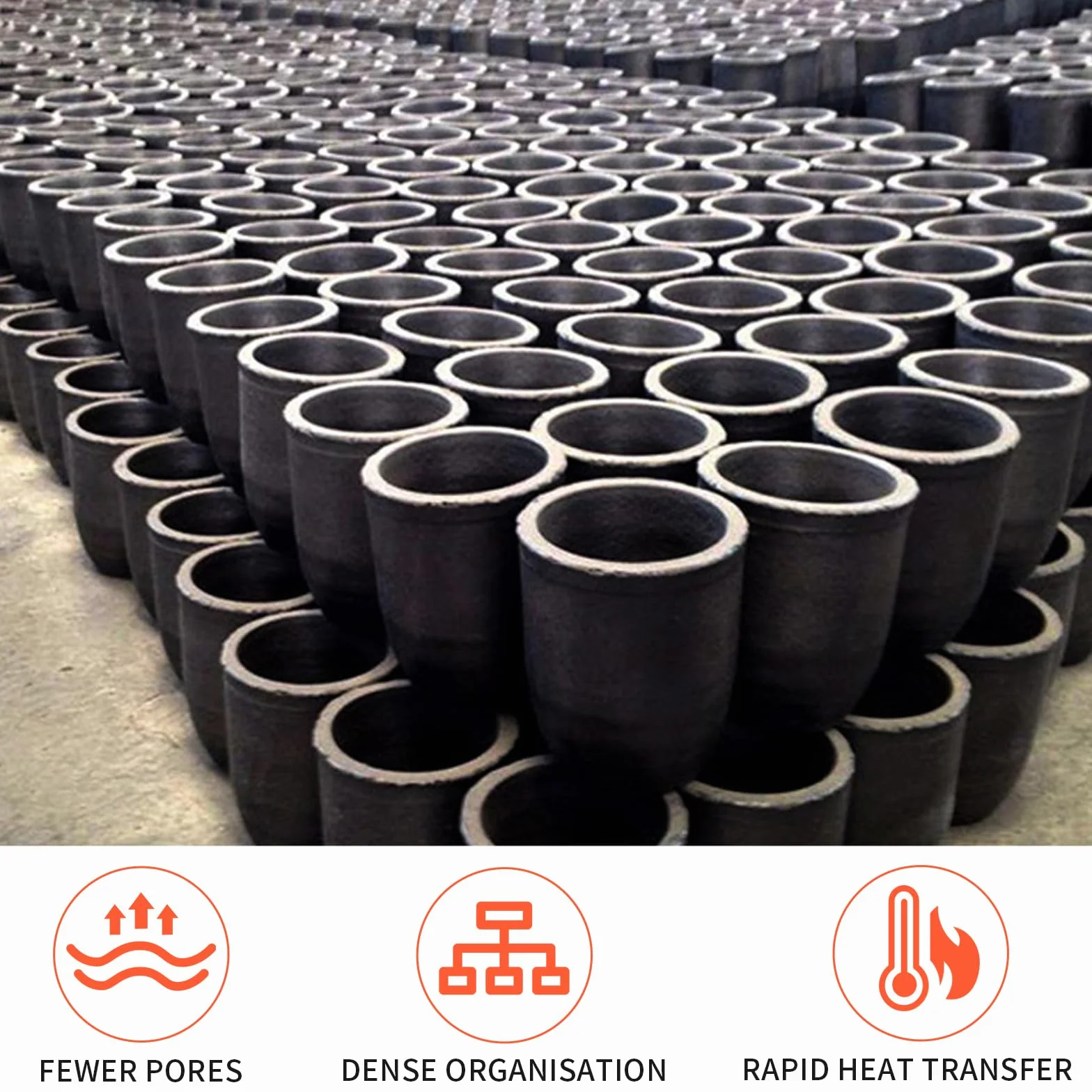 Crisol de grafito de carburo de silicio para fundir metal, fundición de oro plata cobre latón aluminio