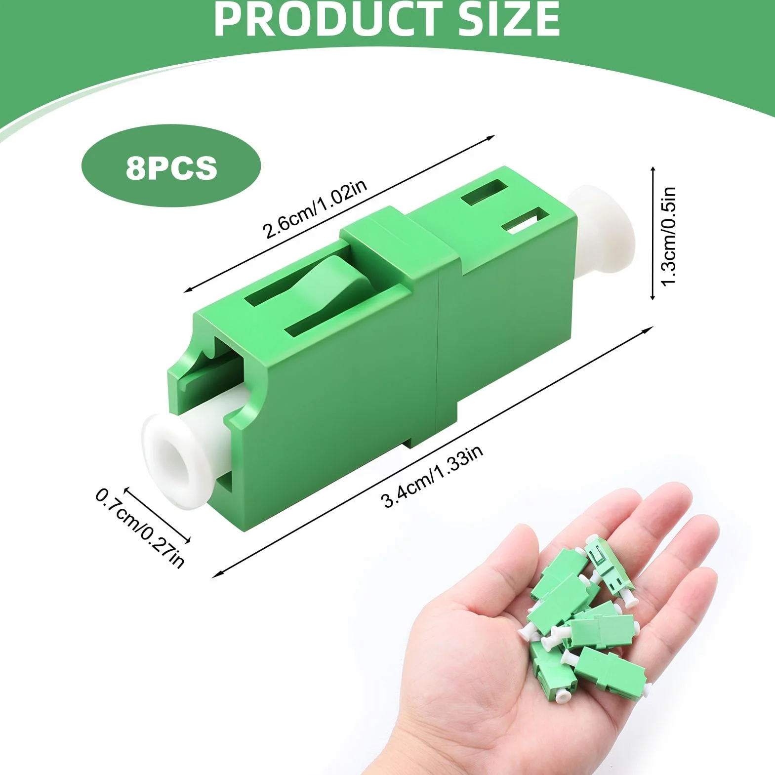 Adaptador de Fibra Óptica LC/APC Monomodo Simplex Pack de 8