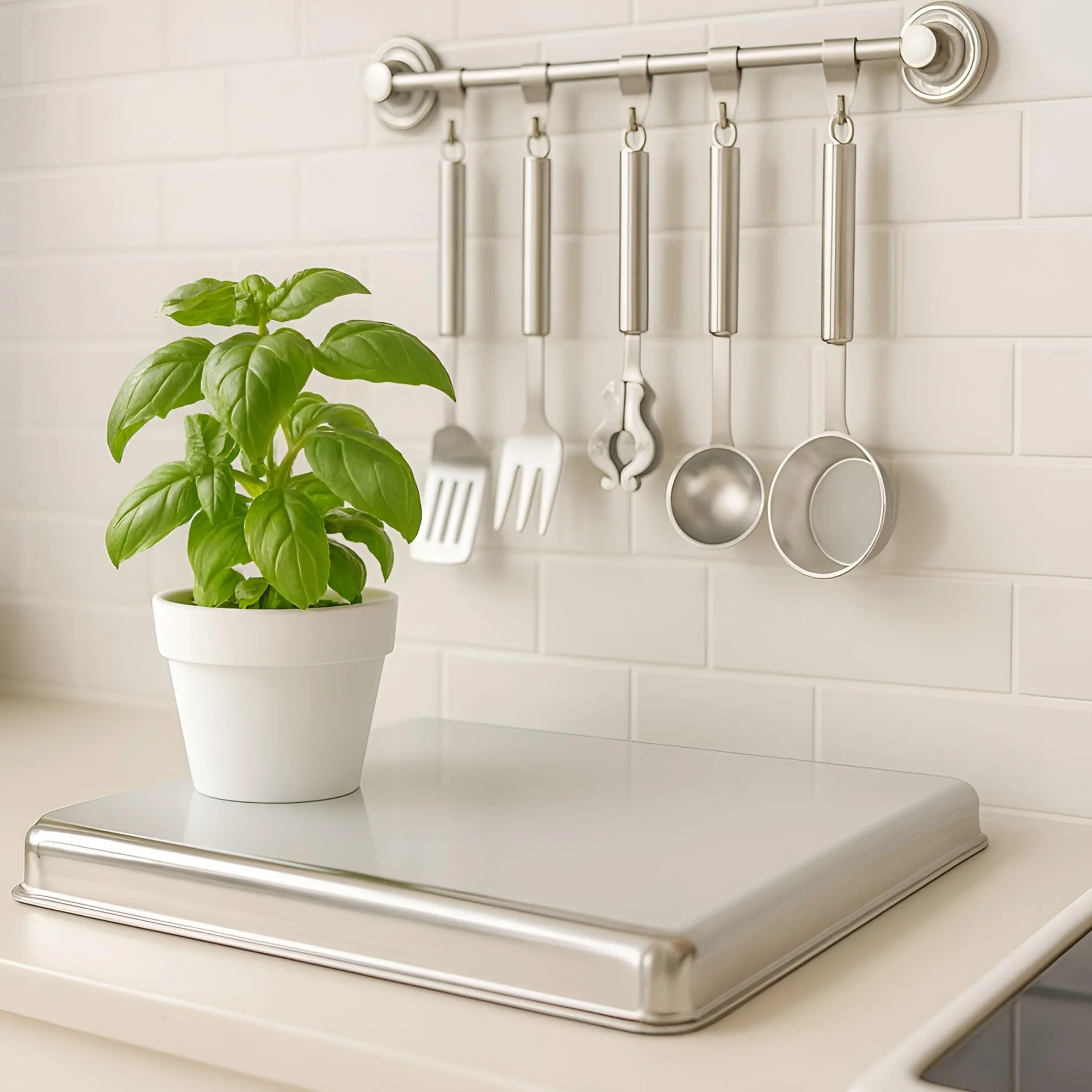 Tapa encimera gas vitrocerámica acero inoxidable 58 cm cubre fuegos blanco negro