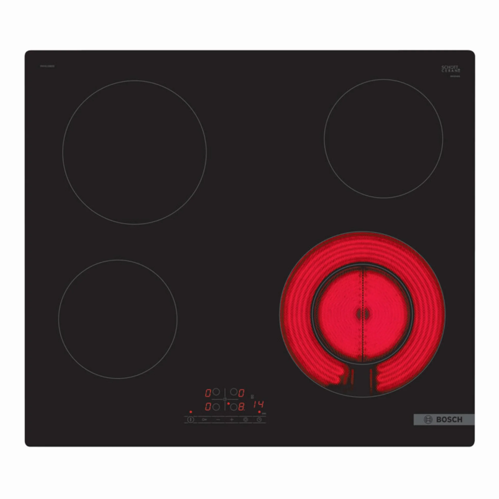 Bosch Placa vitrocerámica 60 cm Serie 4 TouchSelect Negro PKF611BB8E