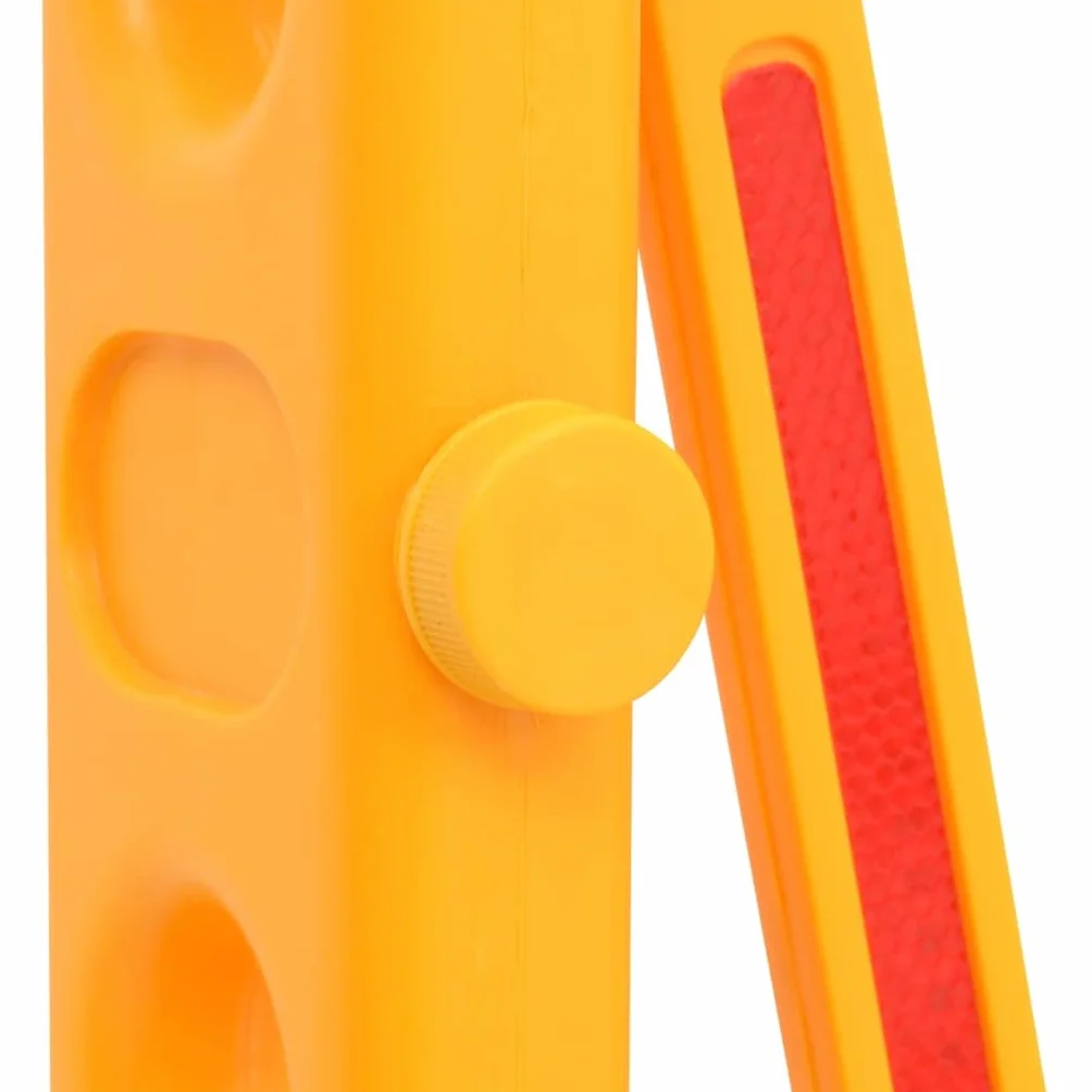 vidaXL Barrera de Tráfico Plegable Seguridad Carretera Valla Telescópica Rayas Reflectantes Barricada Portátil Expansible Amarillo y Negro 250x38x96cm