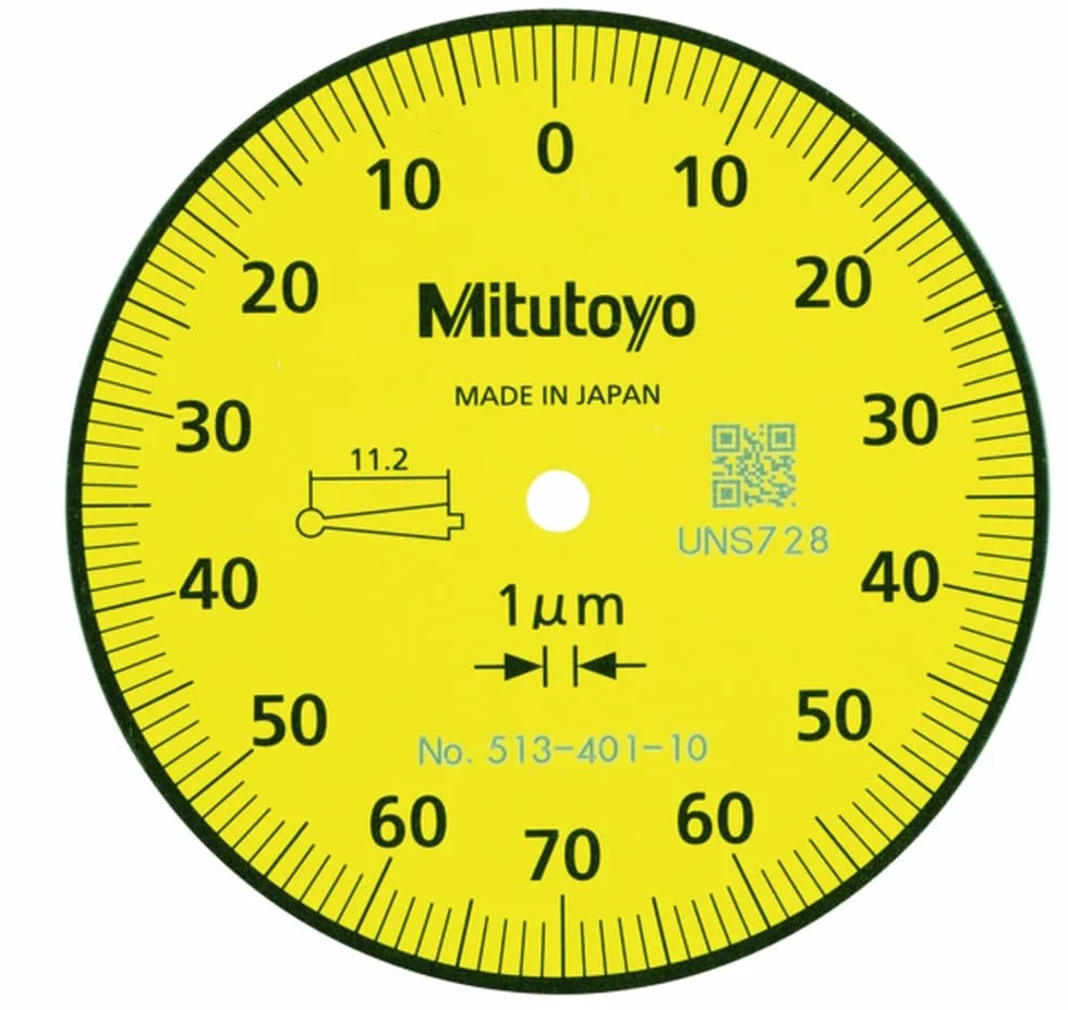 Mitutoyo 513 - 401 - 10E Dial Ti, conjunto básico, estándar, 0,14 mm, 0,001 mm Grad, amarillo Dial