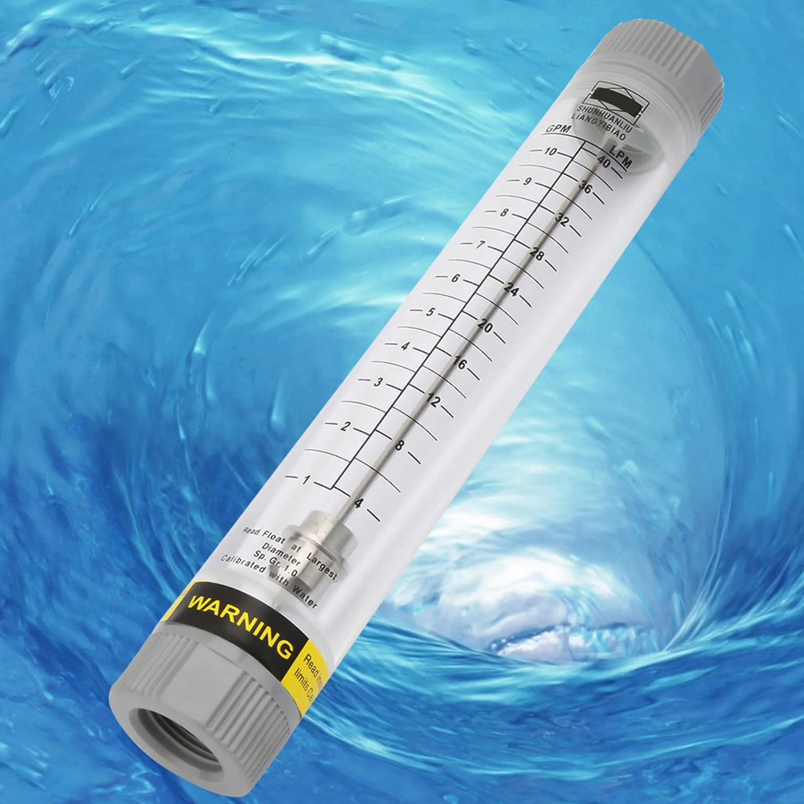 LZM 20G Caudalímetro de líquido, tubo acrílico, rosca hembra G3/4 pulgadas