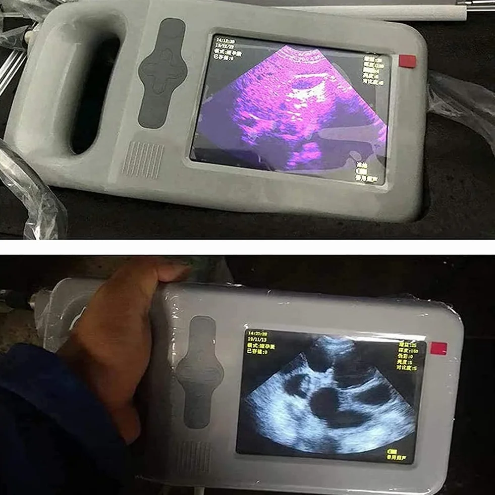 MOLVUS Ecógrafo Veterinario, Escáner De Ultrasonido para Embarazo Veterinario, Escáner De Ultrasonido Veterinario con Sonda Convexa De 3,5 MHz, Escáner De Sonido B-Ultra para Ovejas Y Cerdos