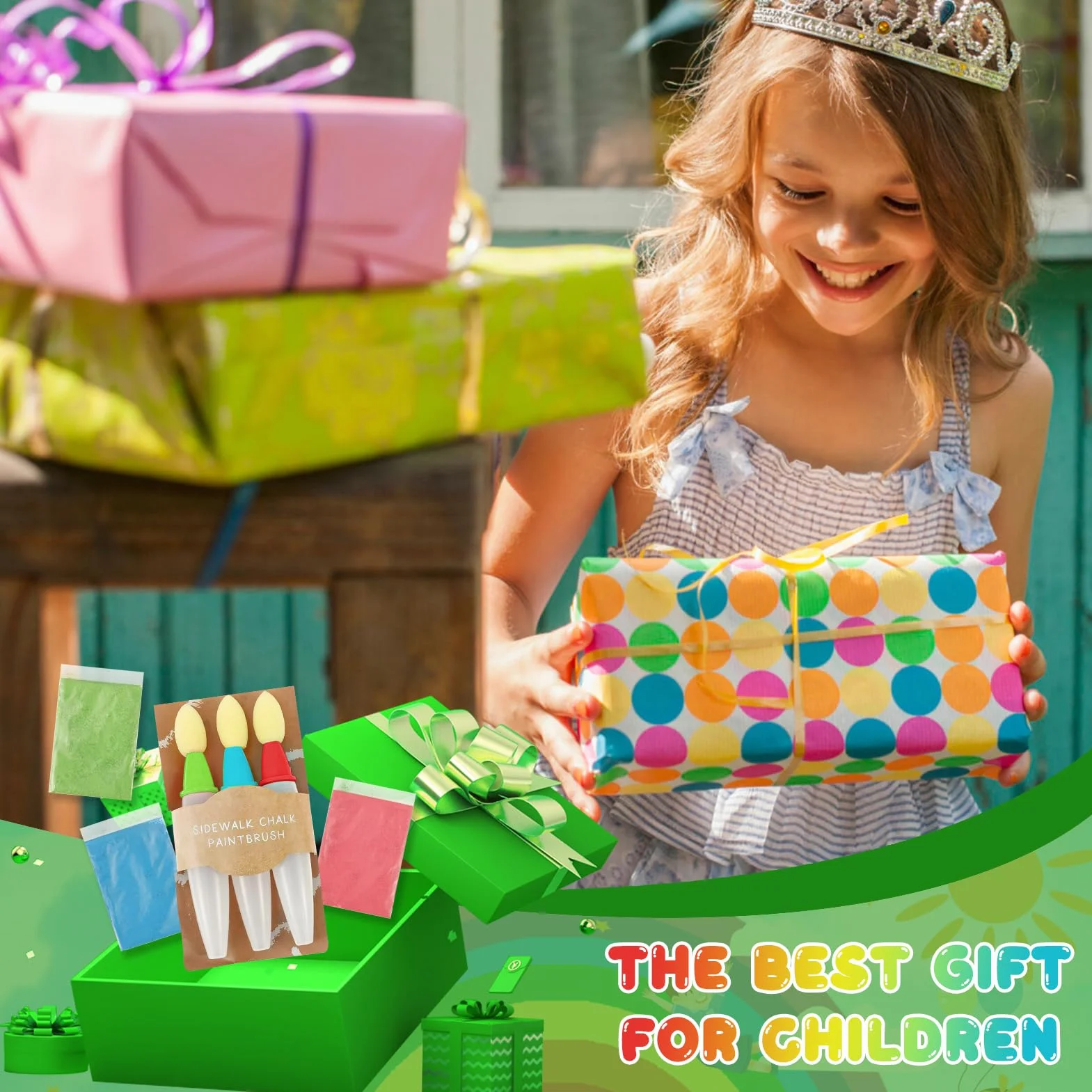 Juego de acuarela para niños de 3 años, pincel de tiza para arte y bricolaje