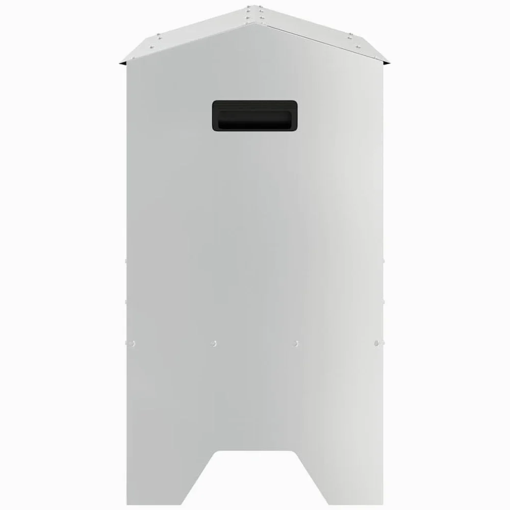 Comedero para animales de granja de acero galvanizado plateado, 79 x 35 x 62 cm, capacidad de 15 kg, resistente a la intemperie, para interior y exterior, comedero estable para establo y