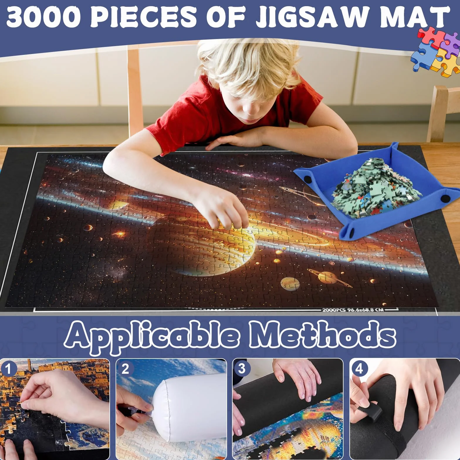 Puzzle Mat 3000 Pieces Non-Slip Roll to Store