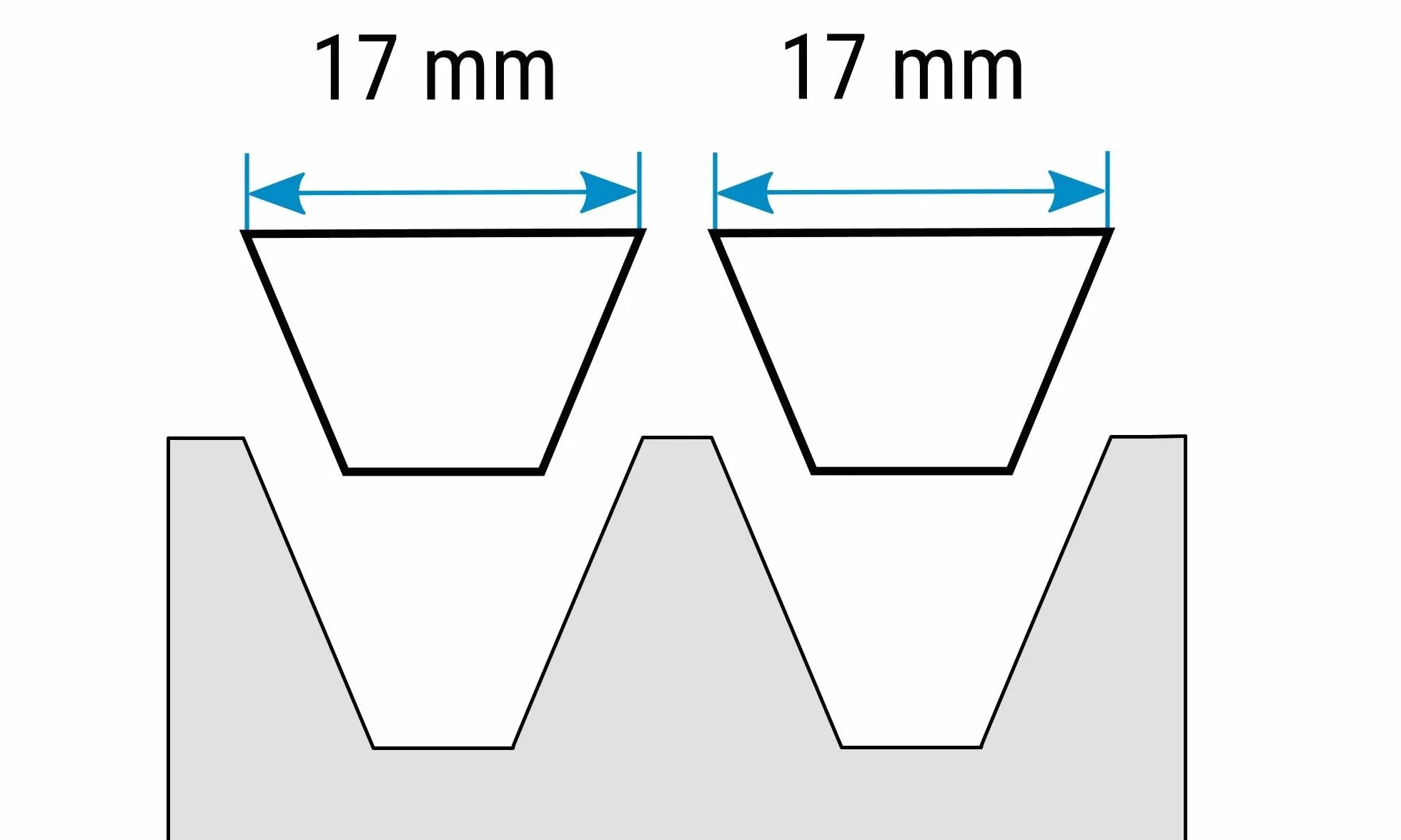 Polea trapezoidal 2 ranuras SPB 17 mm eje 30 mm 70 mm