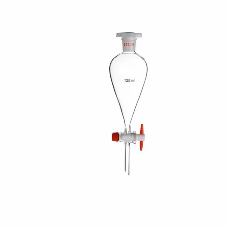 Embudo de separación en forma de pera de vidrio de laboratorio(500ml(PTEE))