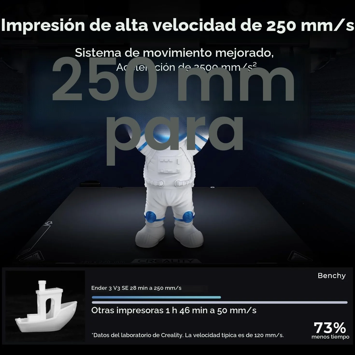 Creality Ender-3 V3 SE Impresora 3D Velocidad de Impresión 250mm/s Más Rápida, Impresora 3D con CR Touch y Nivelación Automática Montaje Rápido 220x220x250mm Compatible con PLA/TPU/PETG